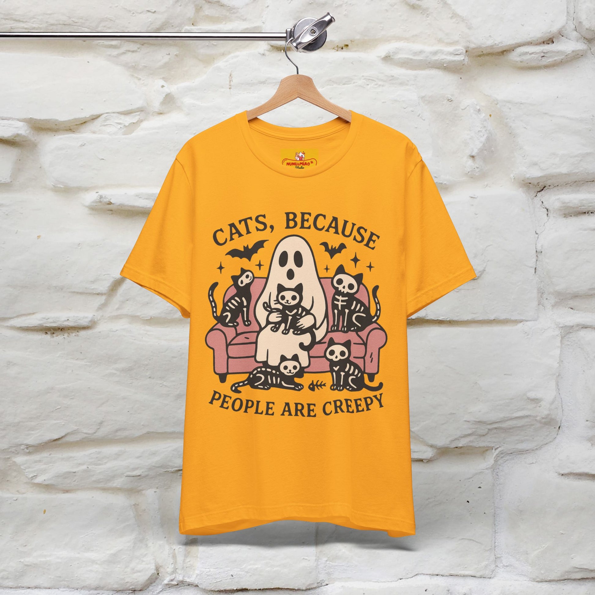 "Cat Because People Are Creepy" Halloween Cat T-shirt |Nunu&Miao Studio - Nunu&Miao Studio