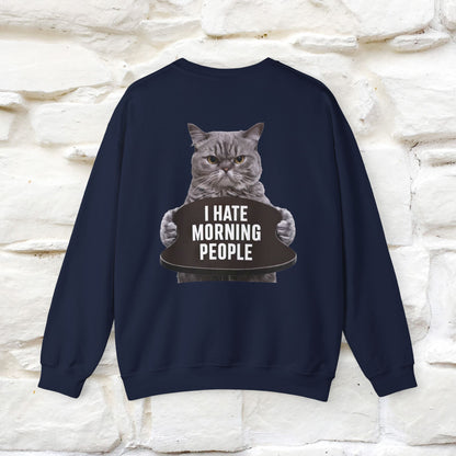 "I Hate Morning People'' |Cat Sweatshirt | Nunu&Miao Studio