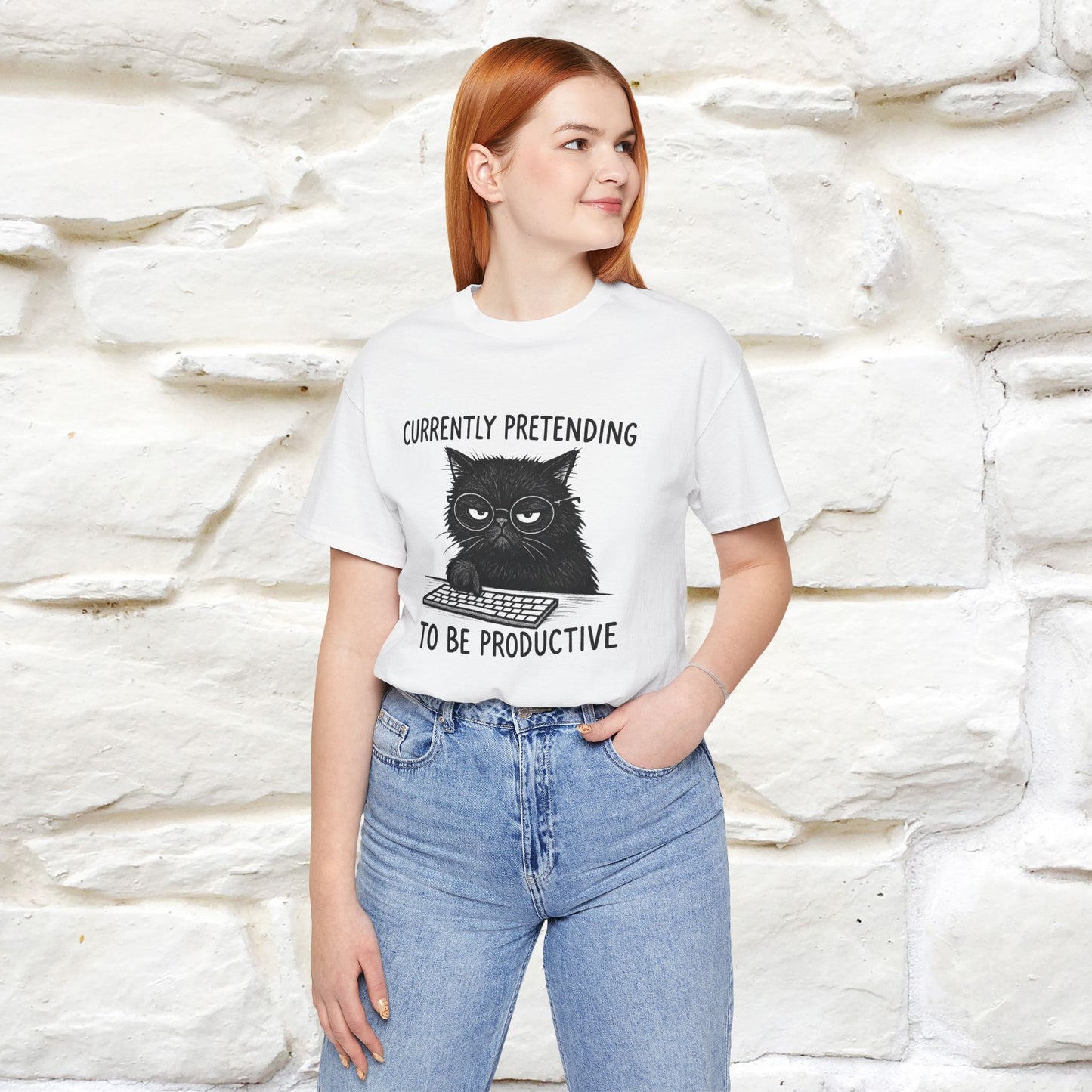 "Currently Pretending To Be Productive" |Cat T-Shirt | Nunu&Miao Studio - Nunu&Miao Studio