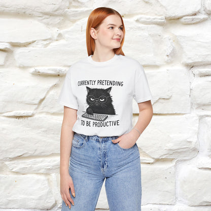 "Currently Pretending To Be Productive" |Cat T-Shirt | Nunu&Miao Studio - Nunu&Miao Studio
