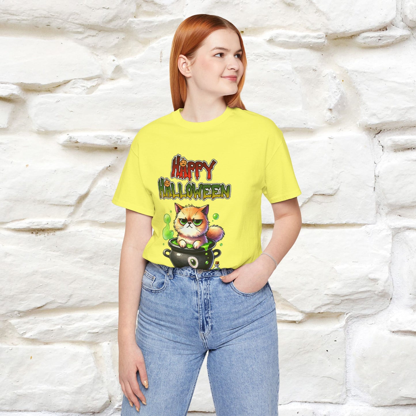 "Angry Cat Happy Halloween" Cat  T-shirt |Nunu&Miao Studio - Nunu&Miao Studio