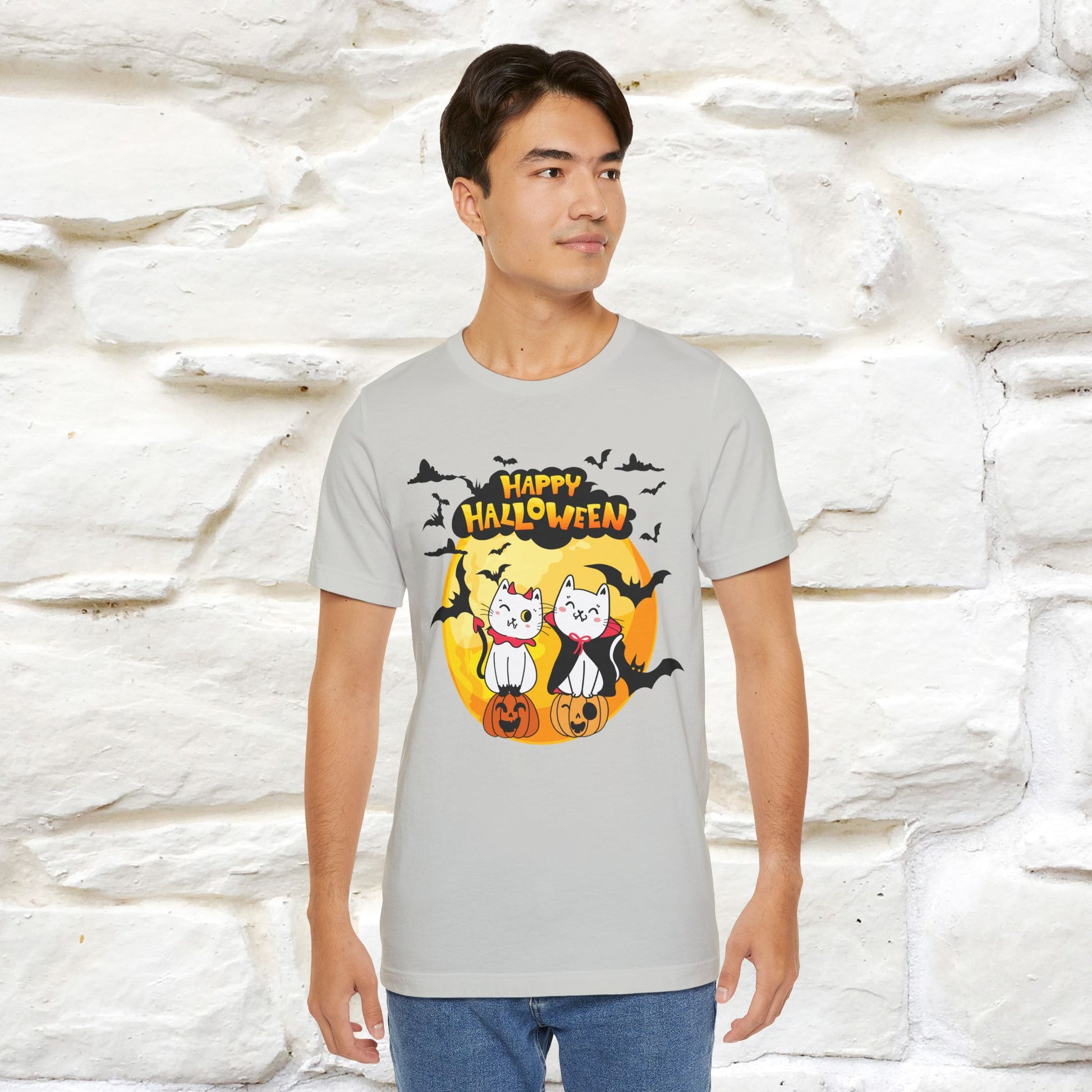 "Happy Halloween Cat Couple " Cat  T-shirt |Nunu&Miao Studio - Nunu&Miao Studio