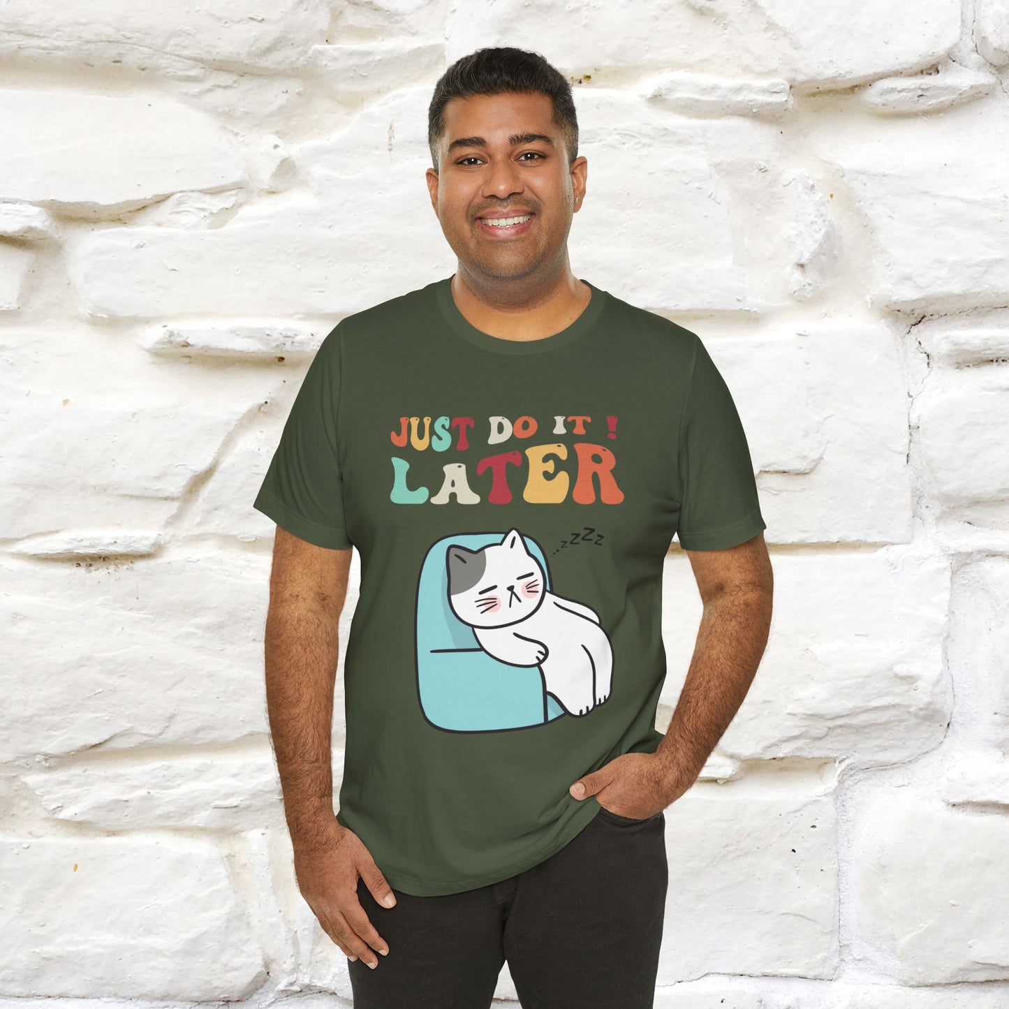 "Just Do It Later" Cat T-shirt |Nunu&Miao Studio - Nunu&Miao Studio