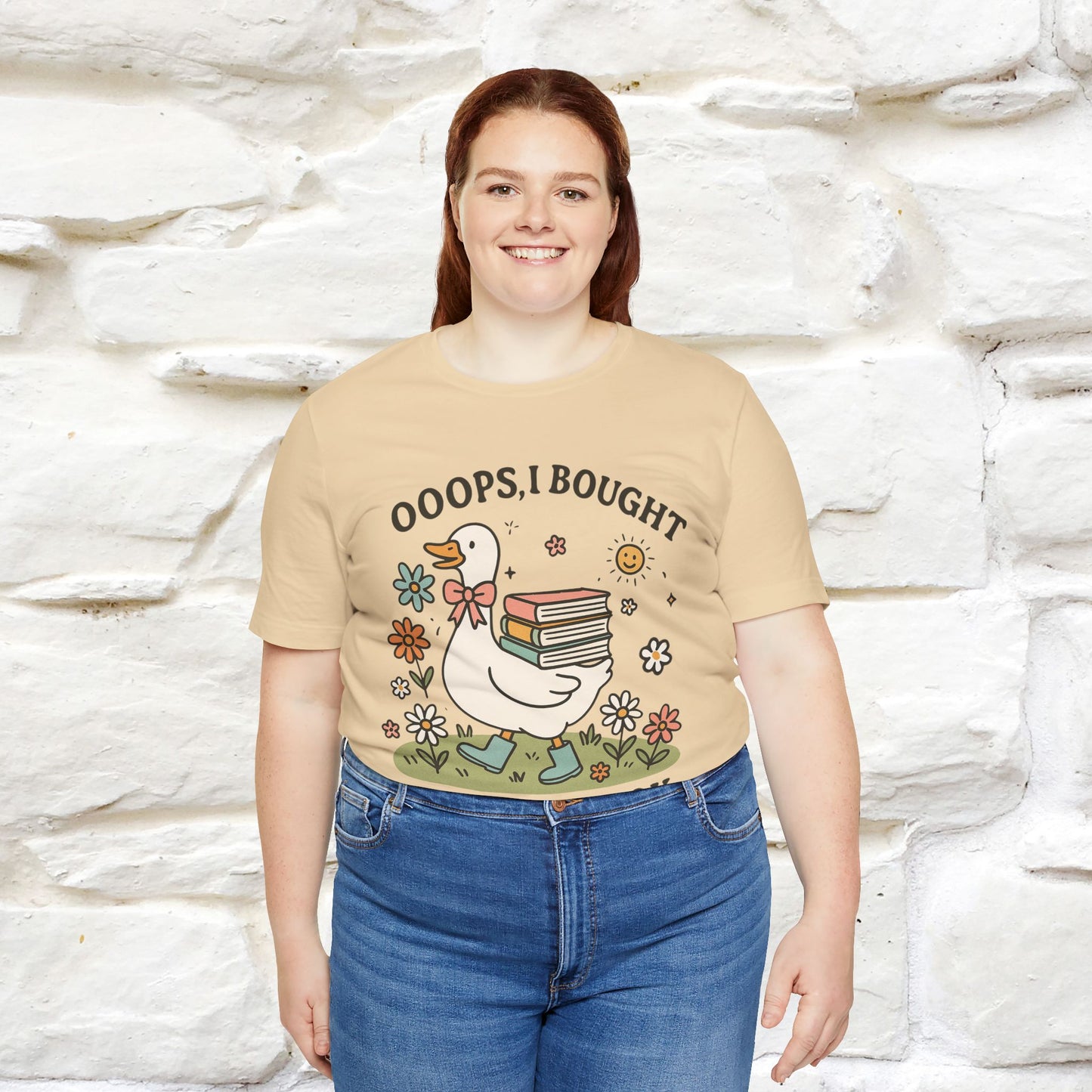 "Oooops I Bought Another Book" Funny Goose T-shirt |Nunu&Miao Studio - Nunu&Miao Studio