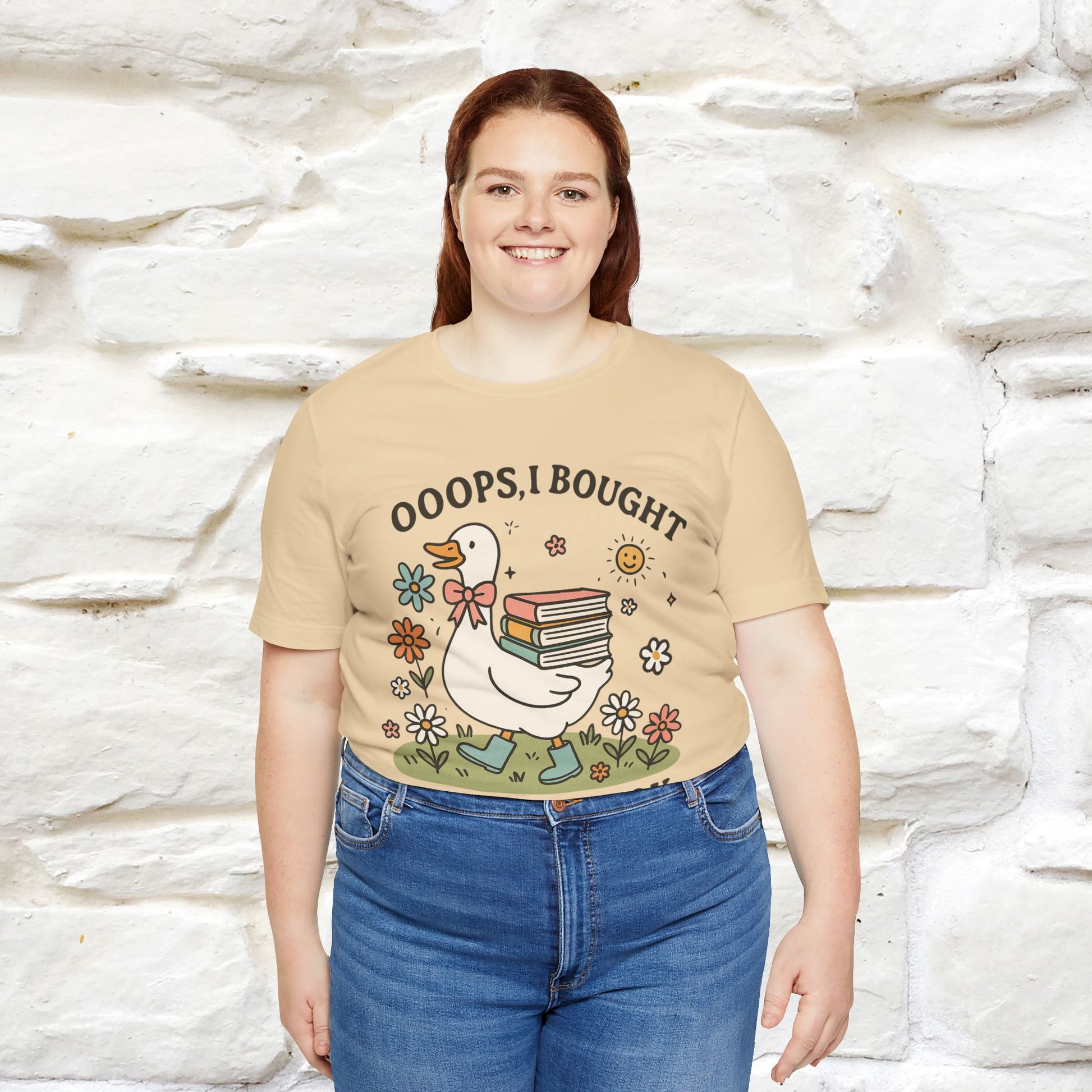 "Oooops I Bought Another Book" Funny Goose T-shirt |Nunu&Miao Studio - Nunu&Miao Studio