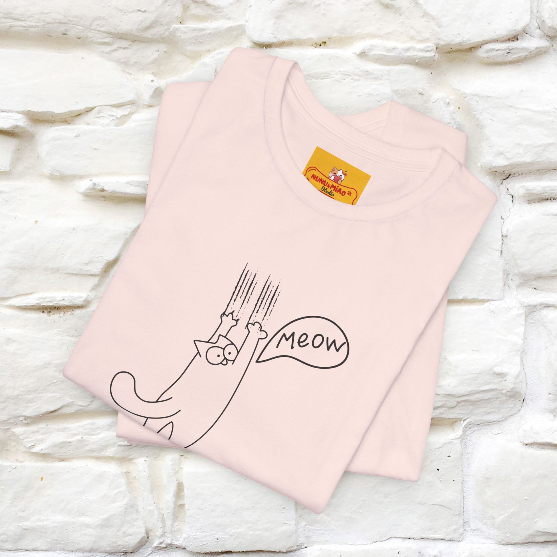"Meow Meow Meow" Cat T-Shirt | Front & Back Design | Nunu&Miao Studio - Nunu&Miao Studio