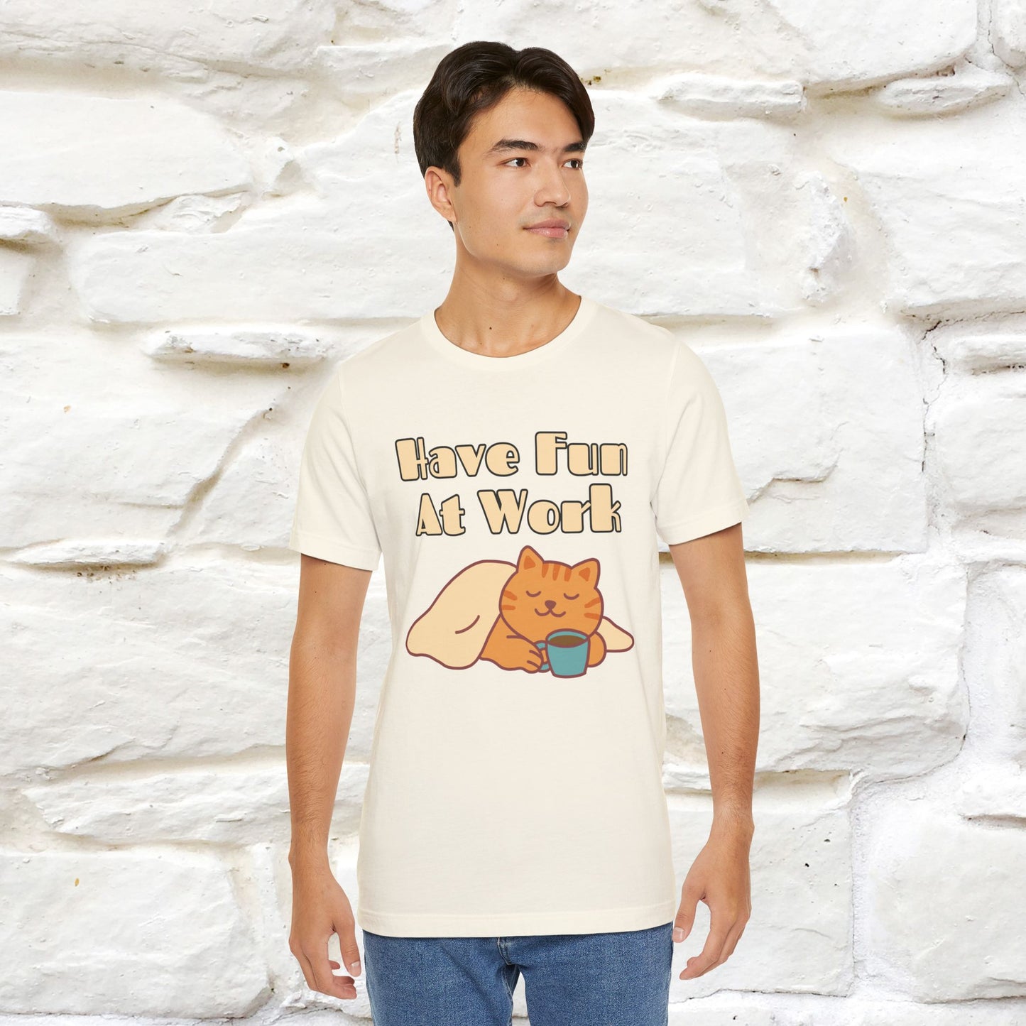 "Have Fun At Work" Cat T-shirt |Nunu&Miao Studio - Nunu&Miao Studio