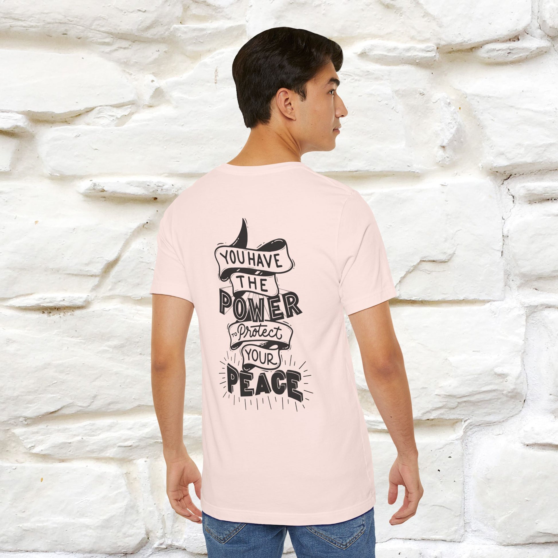 "You Have the Power to Protect Your Peace" Cat T-Shirt| Front & Back Design | Nunu&Miao Studio - Nunu&Miao Studio