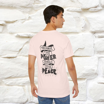 "You Have the Power to Protect Your Peace" Cat T-Shirt| Front & Back Design | Nunu&Miao Studio - Nunu&Miao Studio