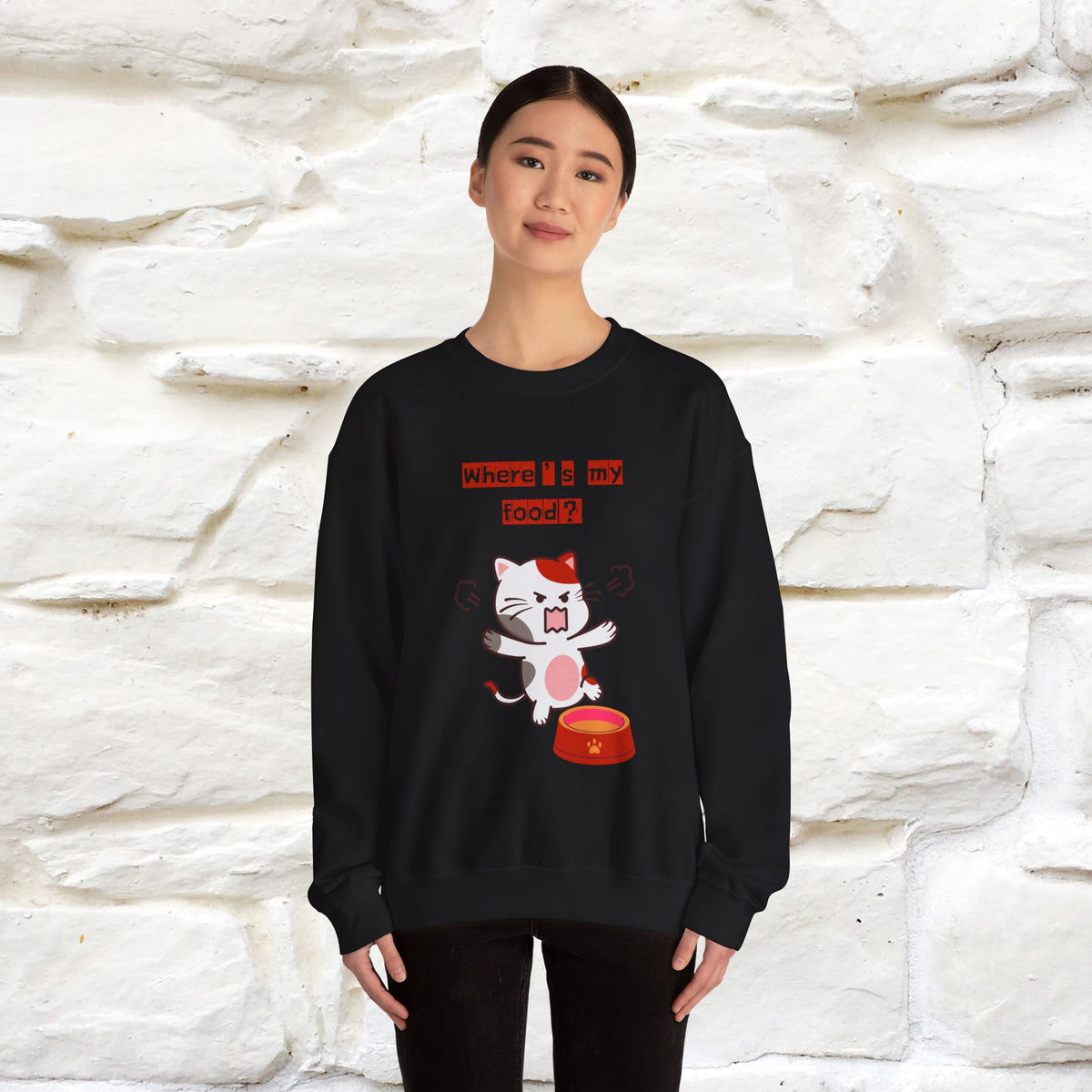 ''Where's My Food'' | Cute Cat Sweatshirt | Nunu&Miao Studio
