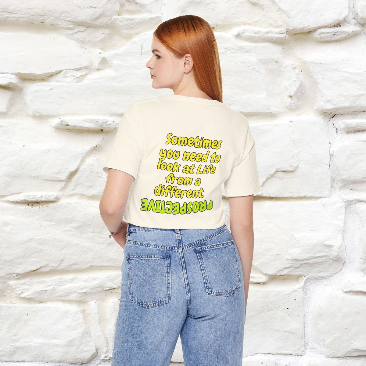 "Sometimes You Need to Look at Life from a Different Perspective" Cat T-Shirt | Front & Back Design | Nunu&Miao Studio