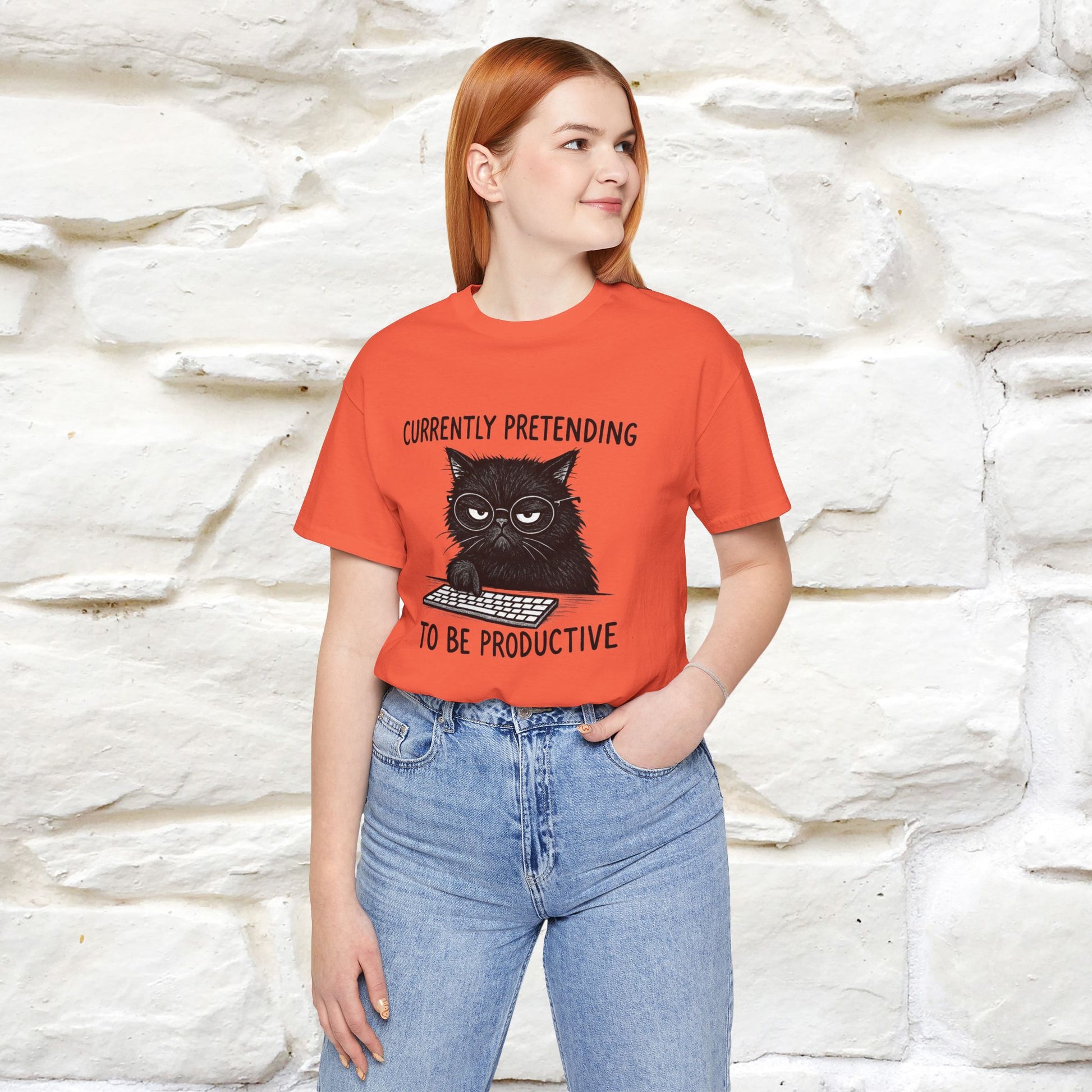 "Currently Pretending To Be Productive" |Cat T-Shirt | Nunu&Miao Studio - Nunu&Miao Studio