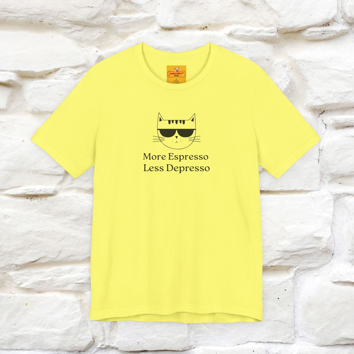 "More Espresso Less Depresso" |Cat T-Shirt | Nunu&Miao Studio - Nunu&Miao Studio