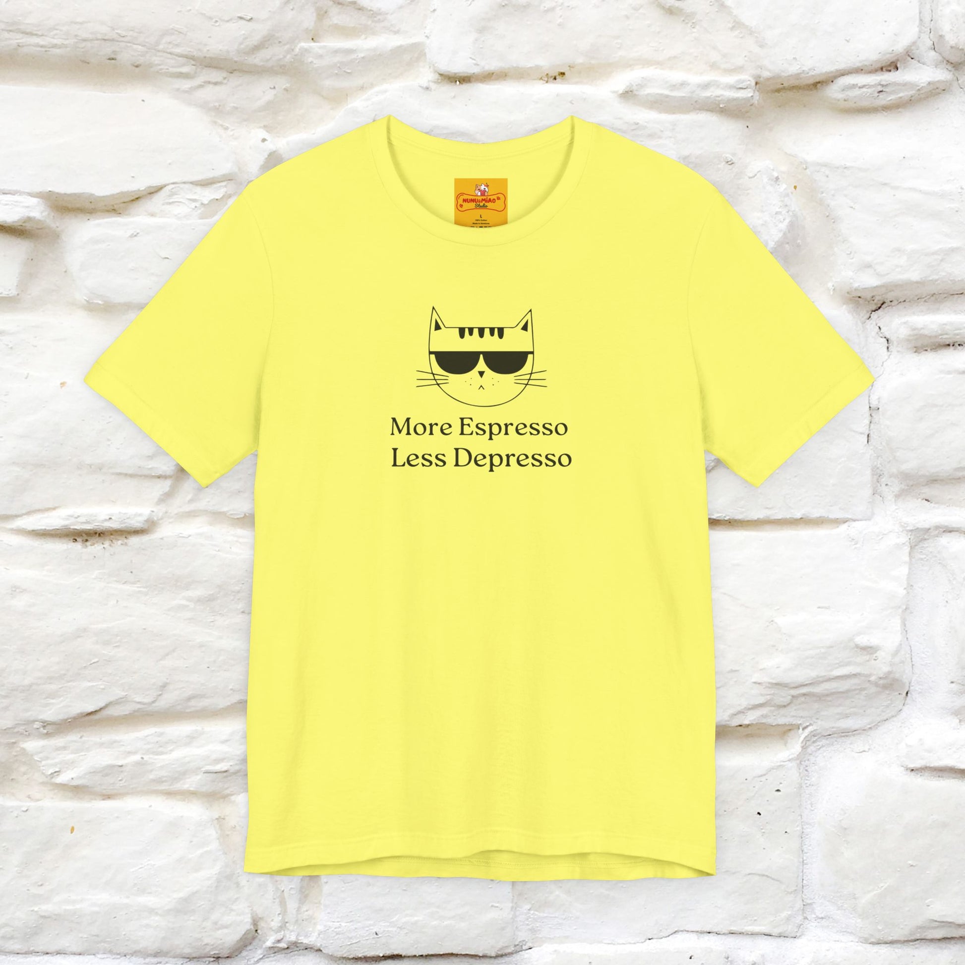 "More Espresso Less Depresso" |Cat T-Shirt | Nunu&Miao Studio - Nunu&Miao Studio