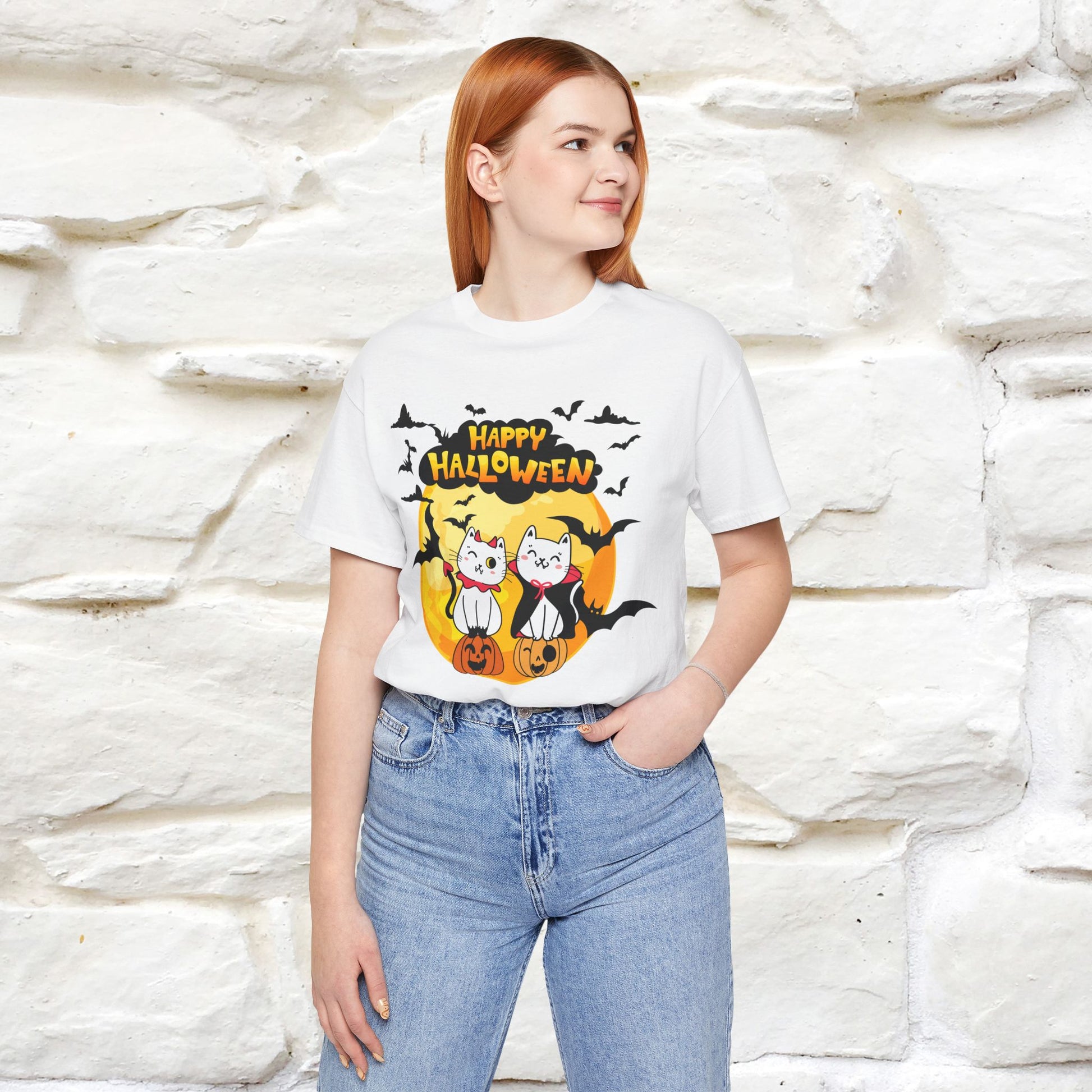 "Happy Halloween Cat Couple " Cat  T-shirt |Nunu&Miao Studio - Nunu&Miao Studio