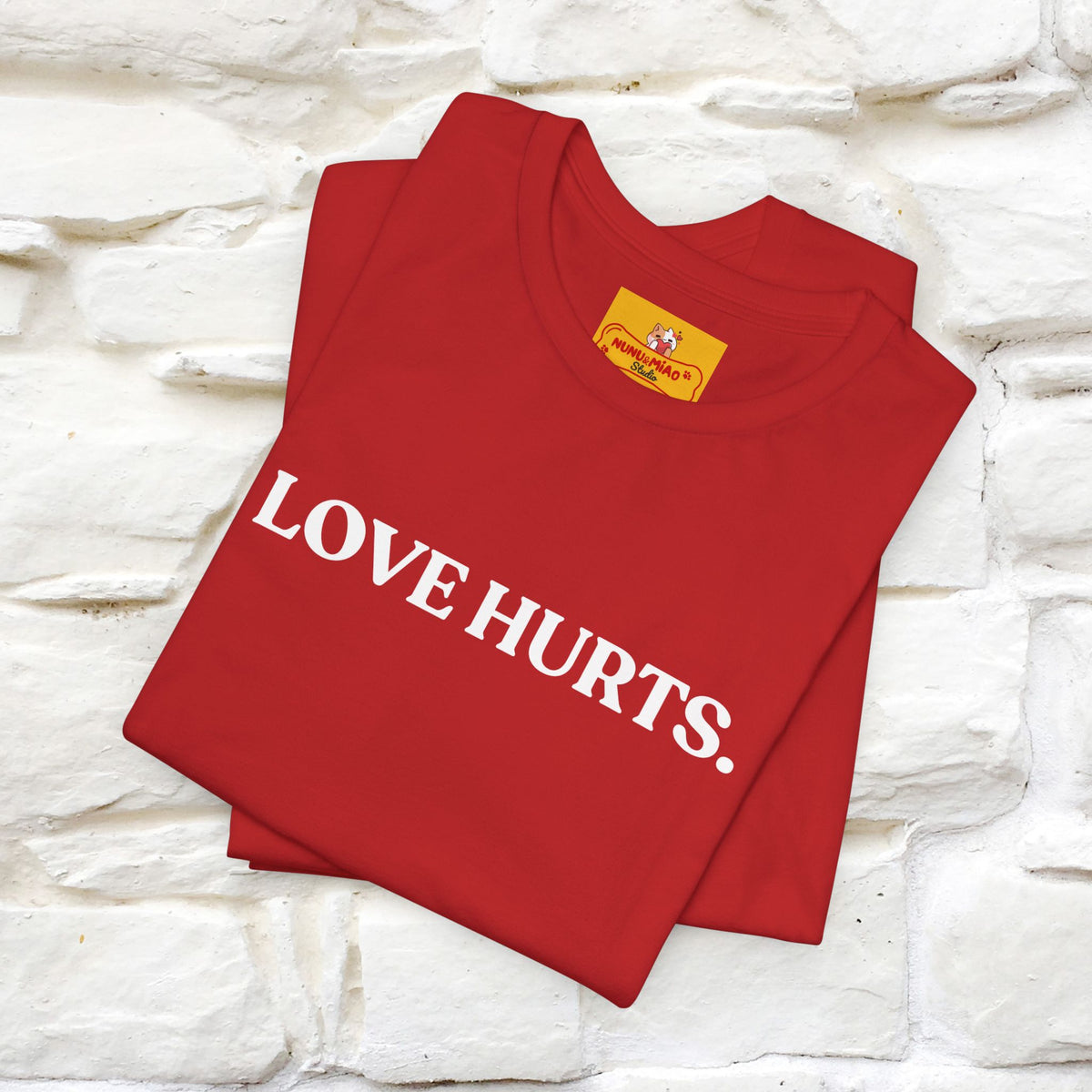 “Love Hurts"  Funny Cat T-Shirt | Front & Back Design | Nunu&Miao Studio