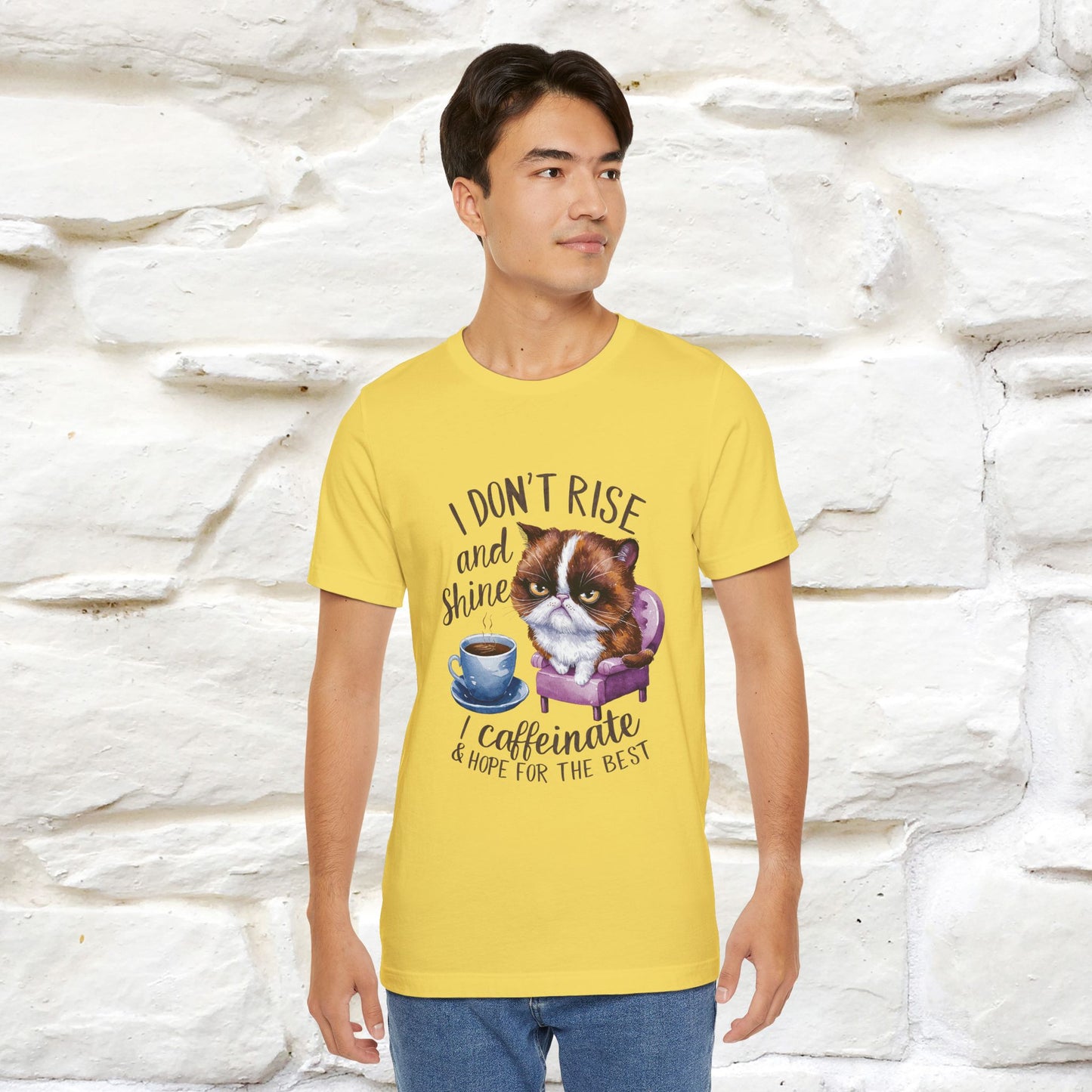 I Don’t Rise and Shine, I Caffeinate ....| Funny Cat T-Shirt| Nunu&Miao Studio - Nunu&Miao Studio