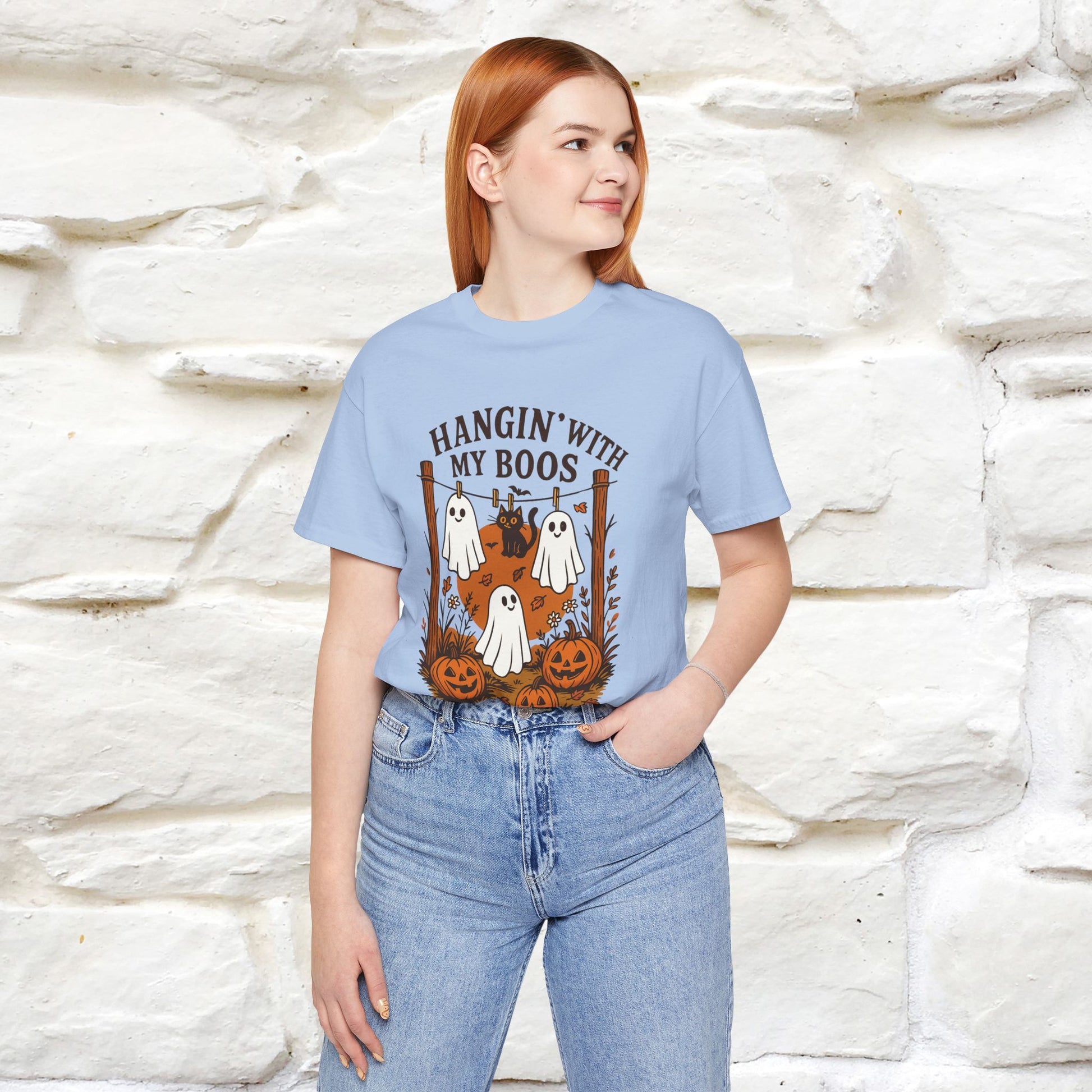 "Hanging With My Boos" Halloween Cat T-shirt |Nunu&Miao Studio - Nunu&Miao Studio