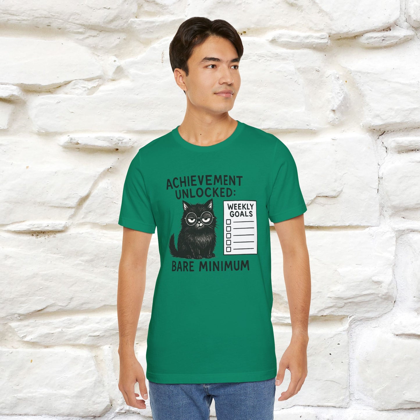 "Achievement Unlocked Bare Minimum." |Cat T-Shirt | Nunu&Miao Studio - Nunu&Miao Studio