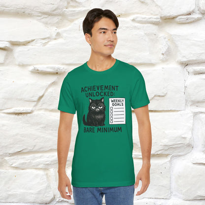 "Achievement Unlocked Bare Minimum." |Cat T-Shirt | Nunu&Miao Studio - Nunu&Miao Studio