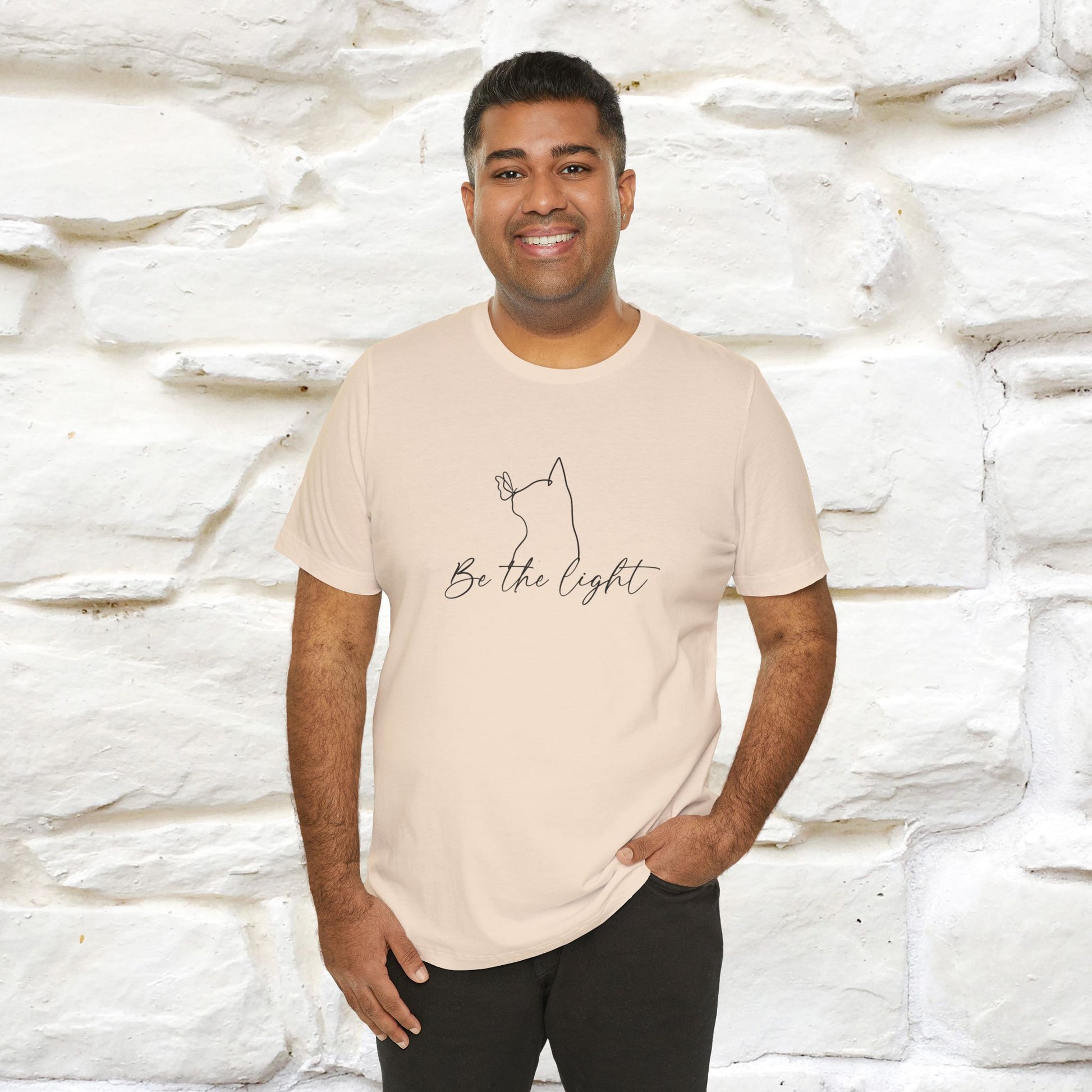 "Be The Light" Cat T-Shirt | Front & Back Design | Nunu&Miao Studio - Nunu&Miao Studio