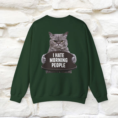 "I Hate Morning People'' |Cat Sweatshirt | Nunu&Miao Studio