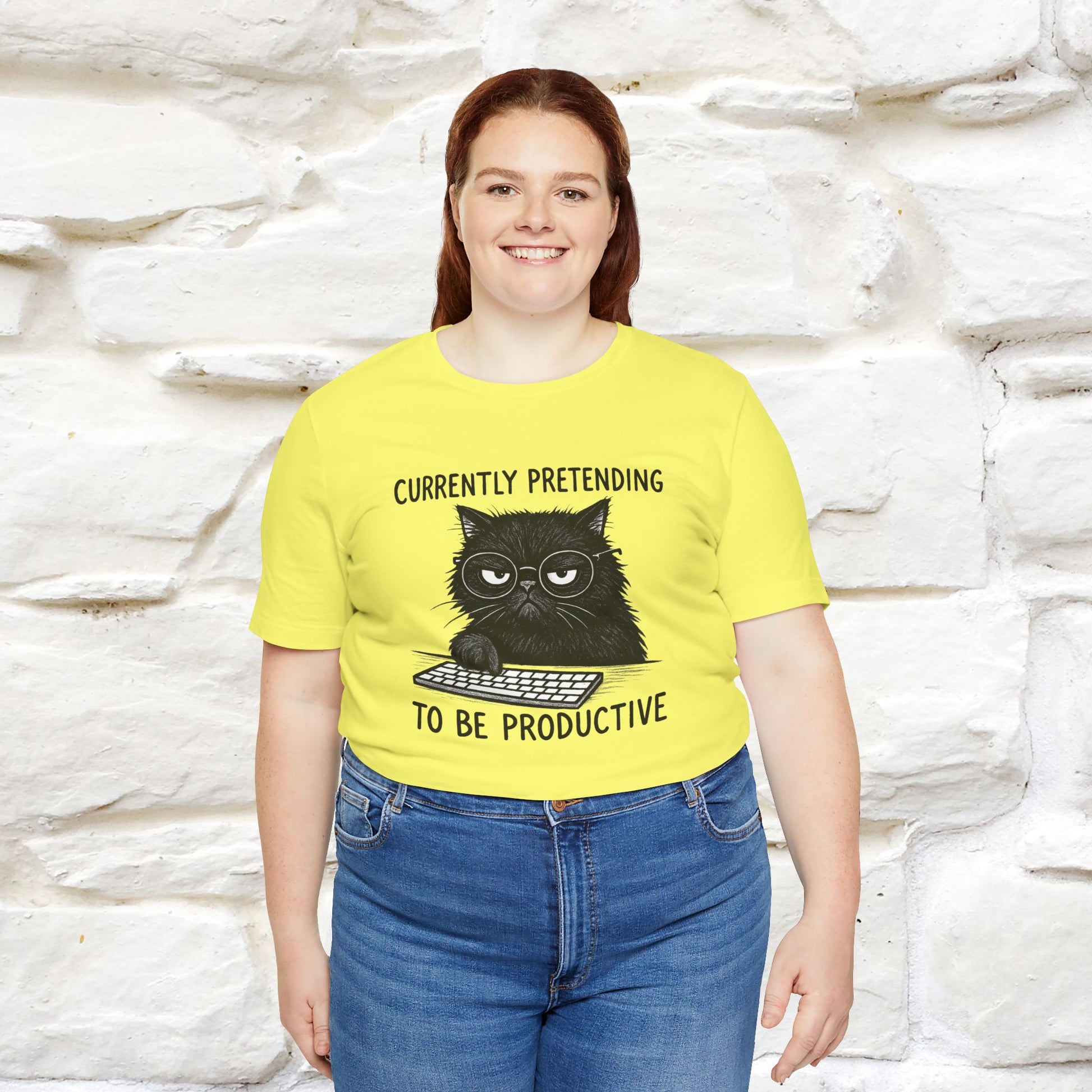 "Currently Pretending To Be Productive" |Cat T-Shirt | Nunu&Miao Studio - Nunu&Miao Studio
