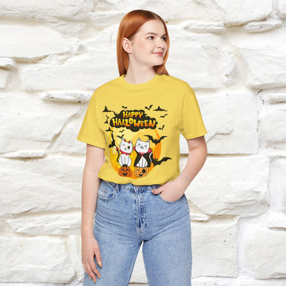"Happy Halloween Cat Couple " Cat  T-shirt |Nunu&Miao Studio - Nunu&Miao Studio