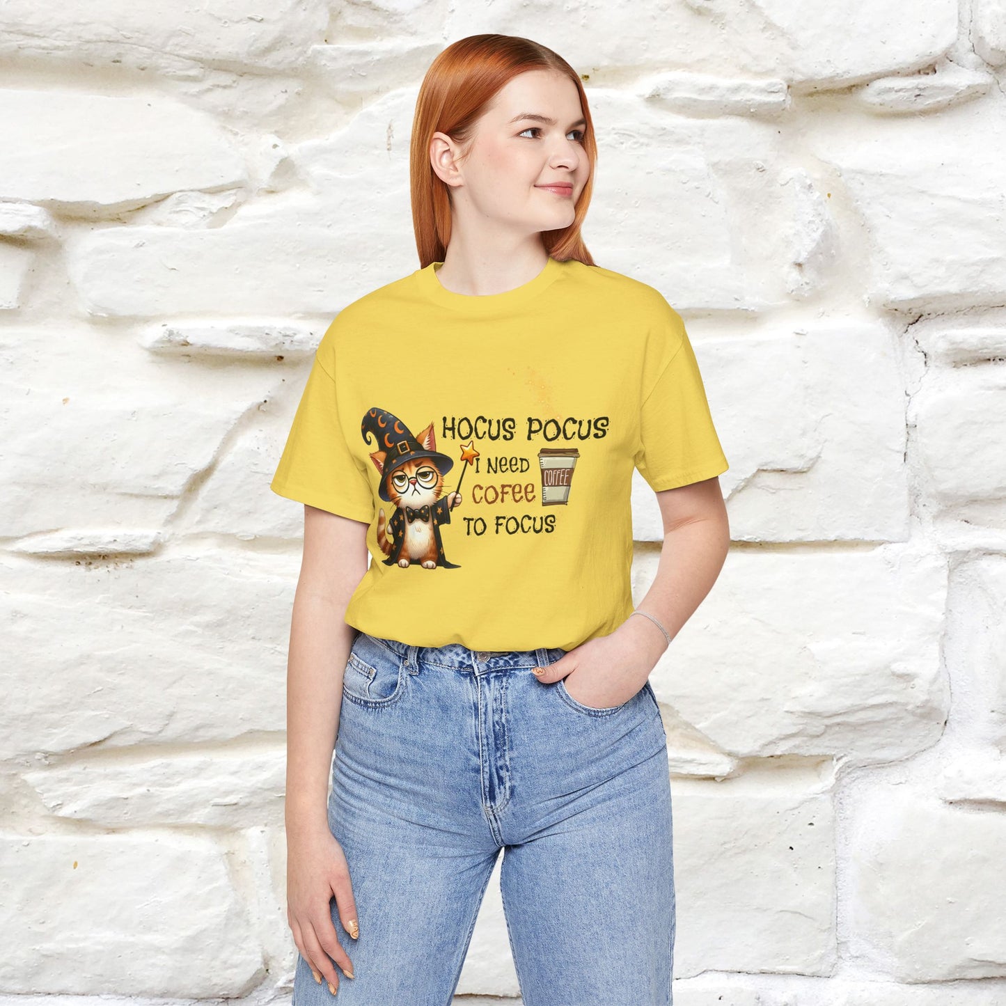 ''Hocus Pocus I Need Coffe To Focus'' Funny Cat Shirt | Nunu&Miao Studio - Nunu&Miao Studio