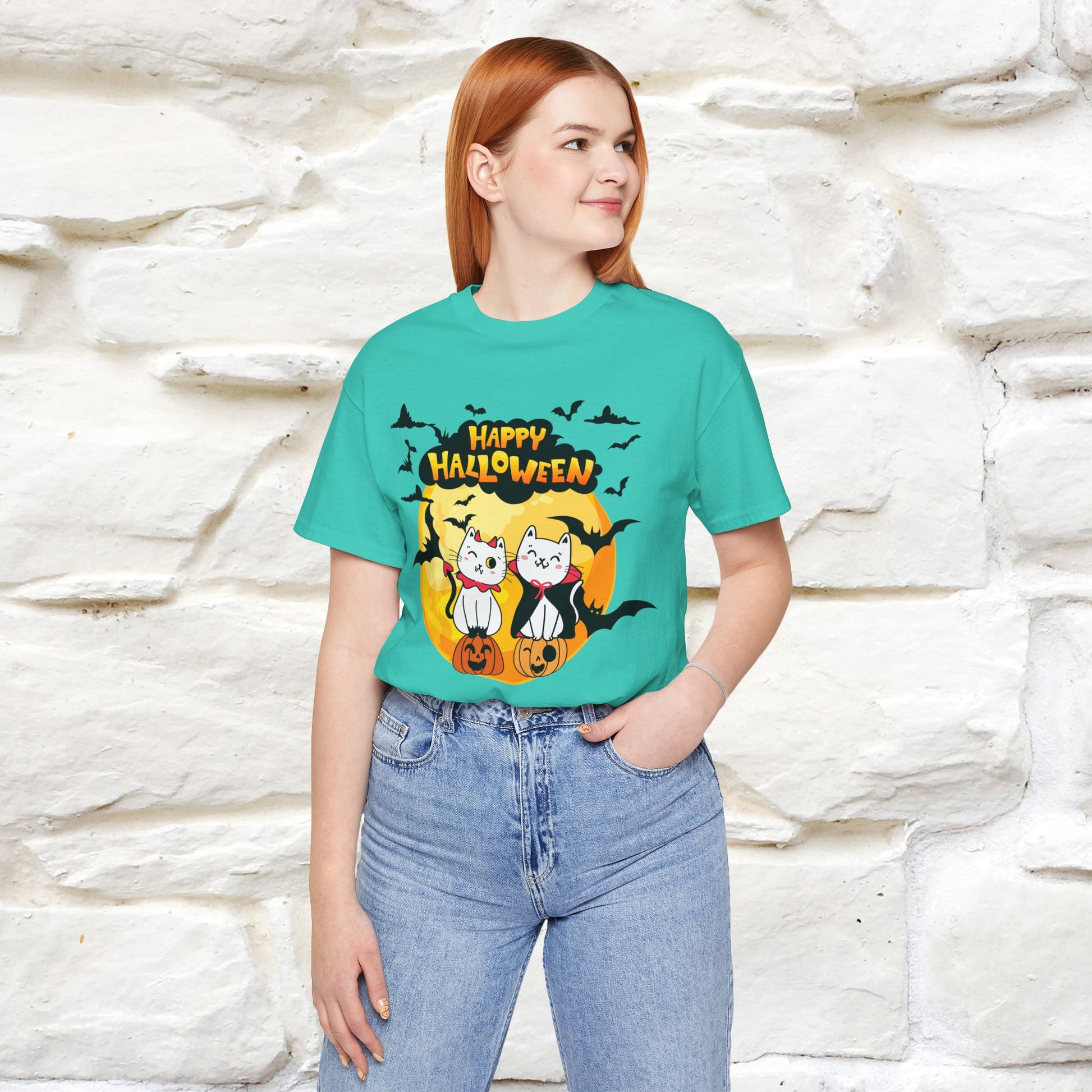 "Happy Halloween Cat Couple " Cat  T-shirt |Nunu&Miao Studio - Nunu&Miao Studio