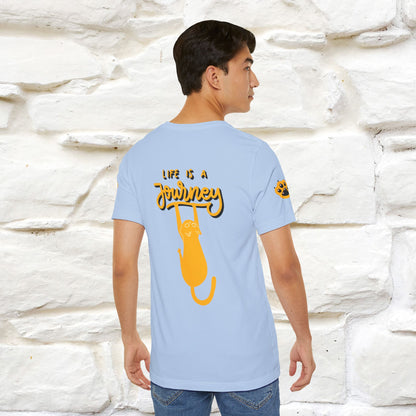 "Life Is A Journey'' Cat T-Shirt | Front & Back Design | Nunu&Miao Studio - Nunu&Miao Studio