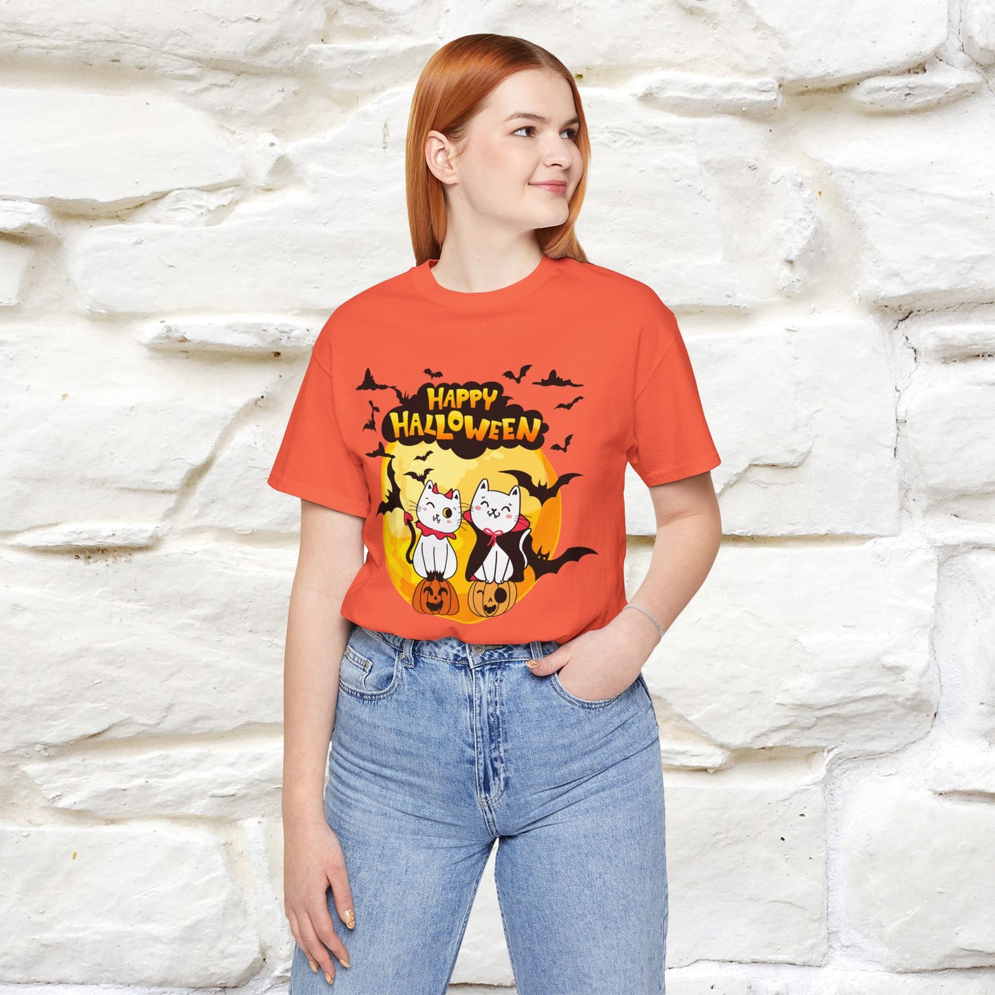 "Happy Halloween Cat Couple " Cat  T-shirt |Nunu&Miao Studio - Nunu&Miao Studio