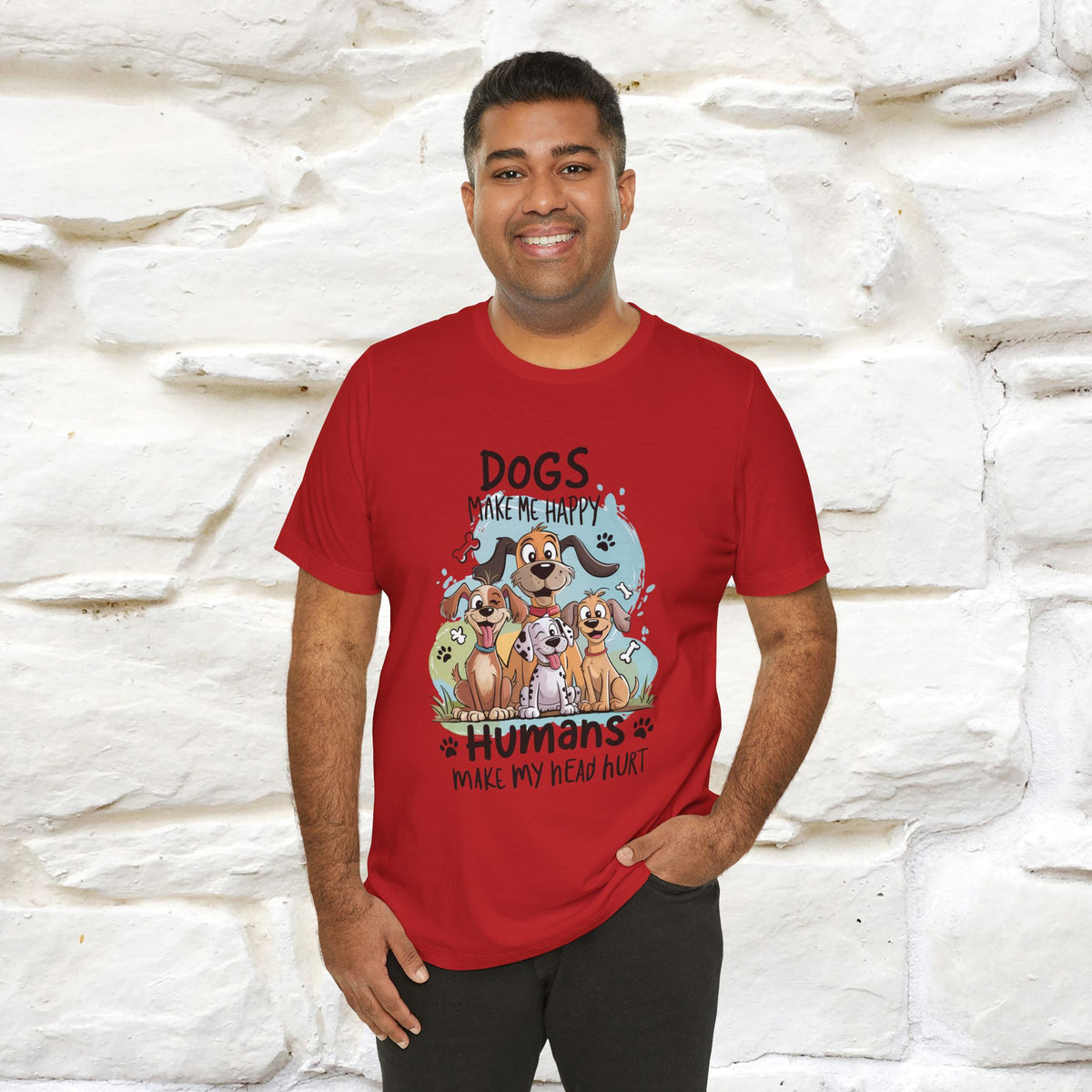 " Dogs Make Me Happy ..."  T-shirt |Nunu&Miao Studio