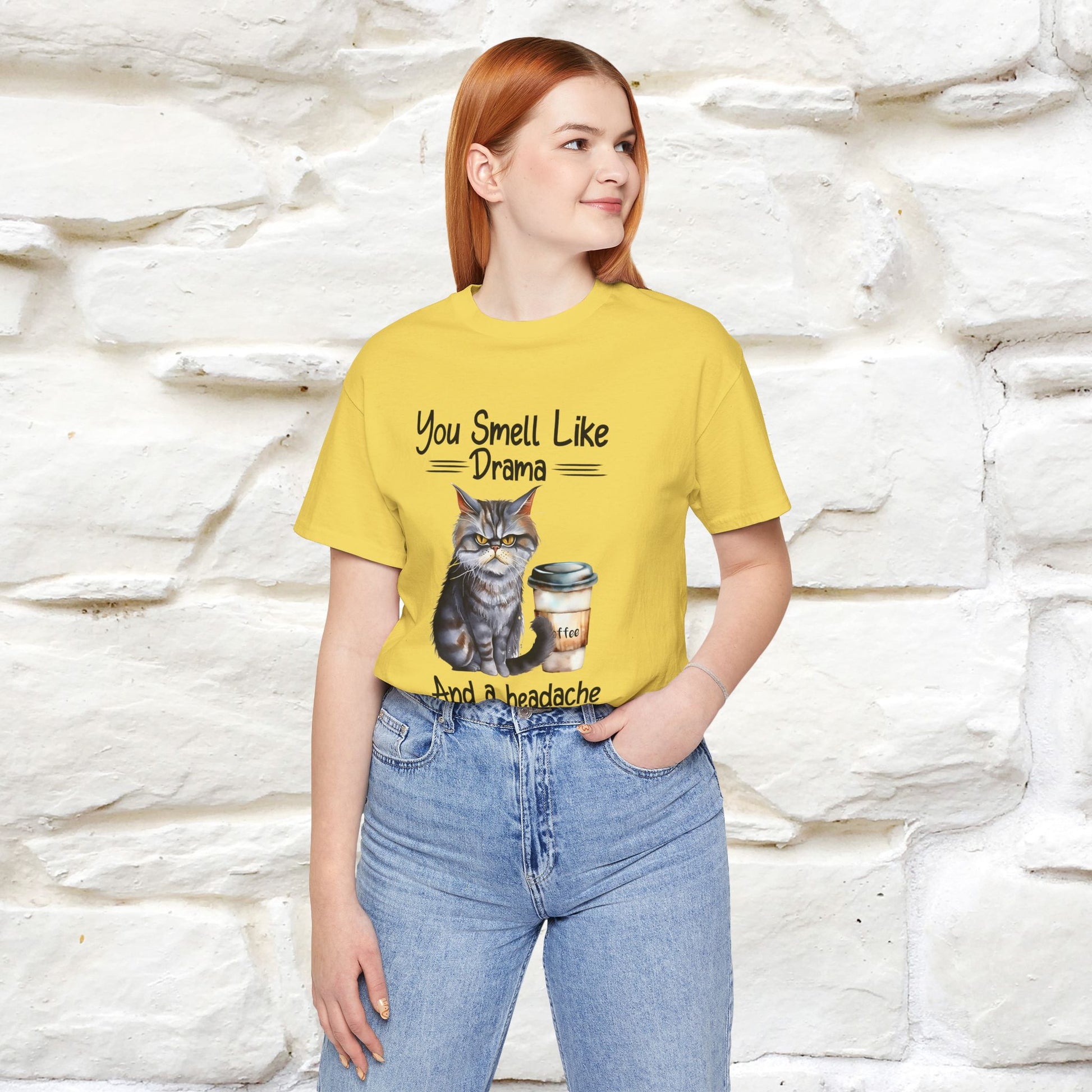 You Smell Like Drama and a Headache" Cat T-Shirt for Men & Women | 100% Cotton* - Nunu&Miao Studio