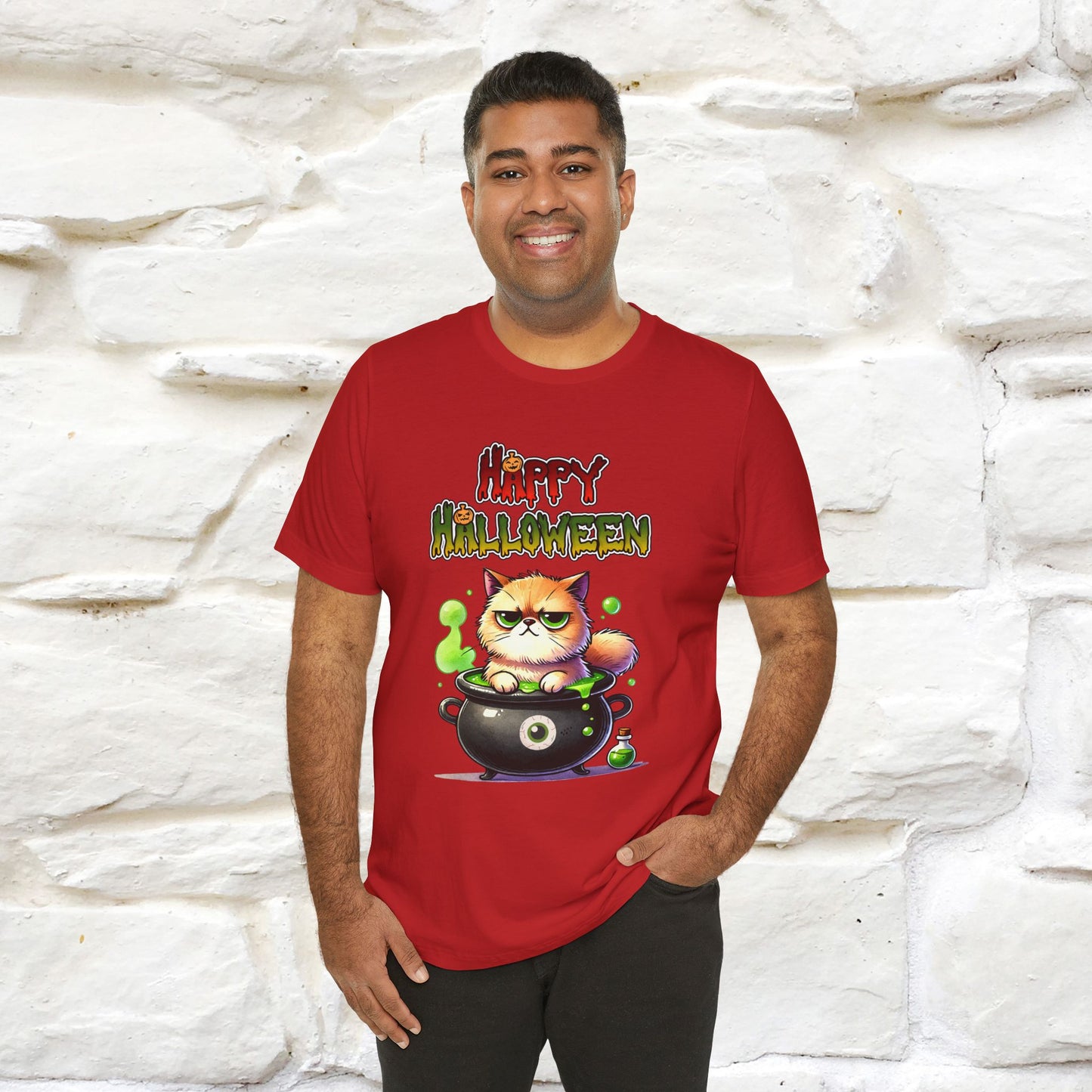 "Angry Cat Happy Halloween" Cat  T-shirt |Nunu&Miao Studio - Nunu&Miao Studio