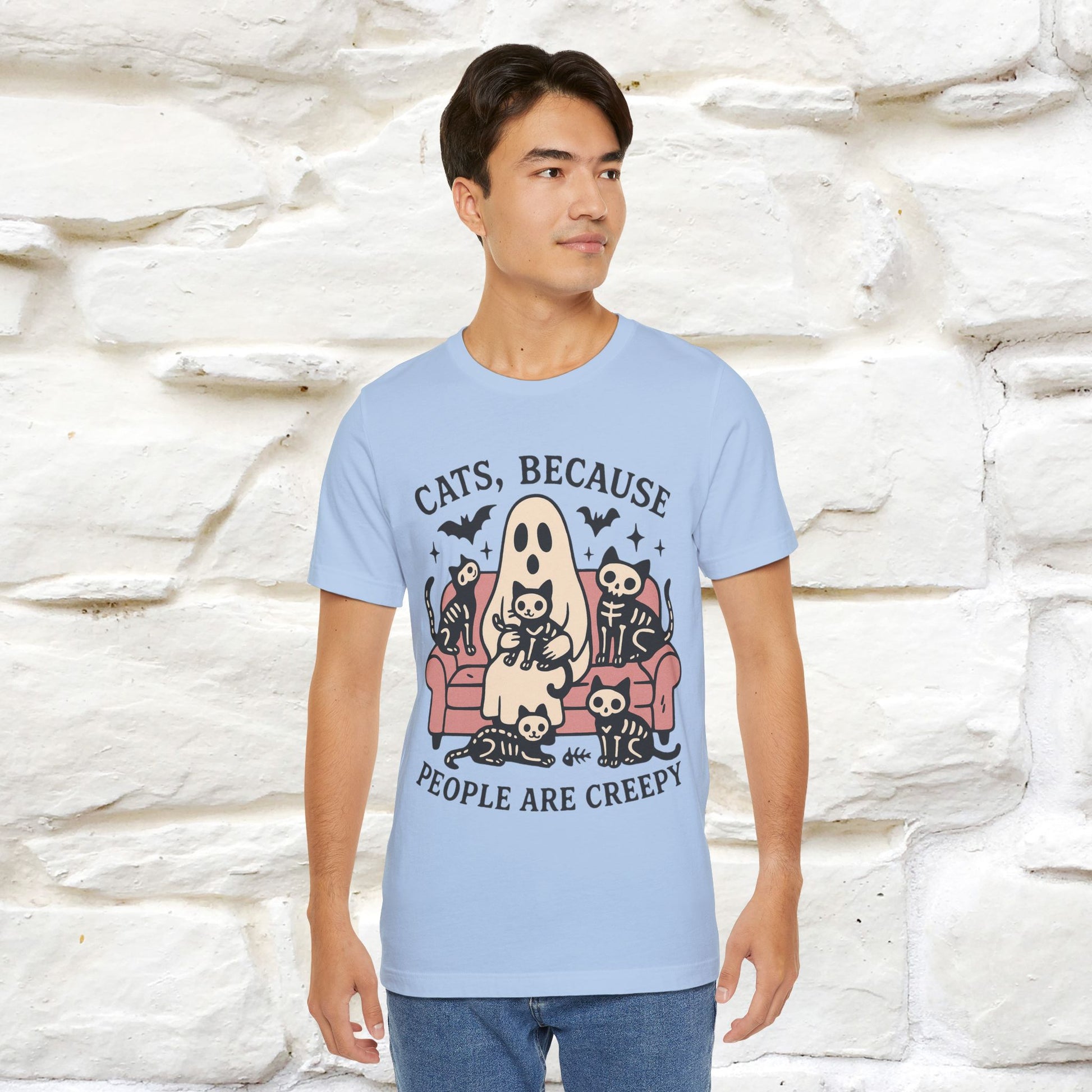 "Cat Because People Are Creepy" Halloween Cat T-shirt |Nunu&Miao Studio - Nunu&Miao Studio