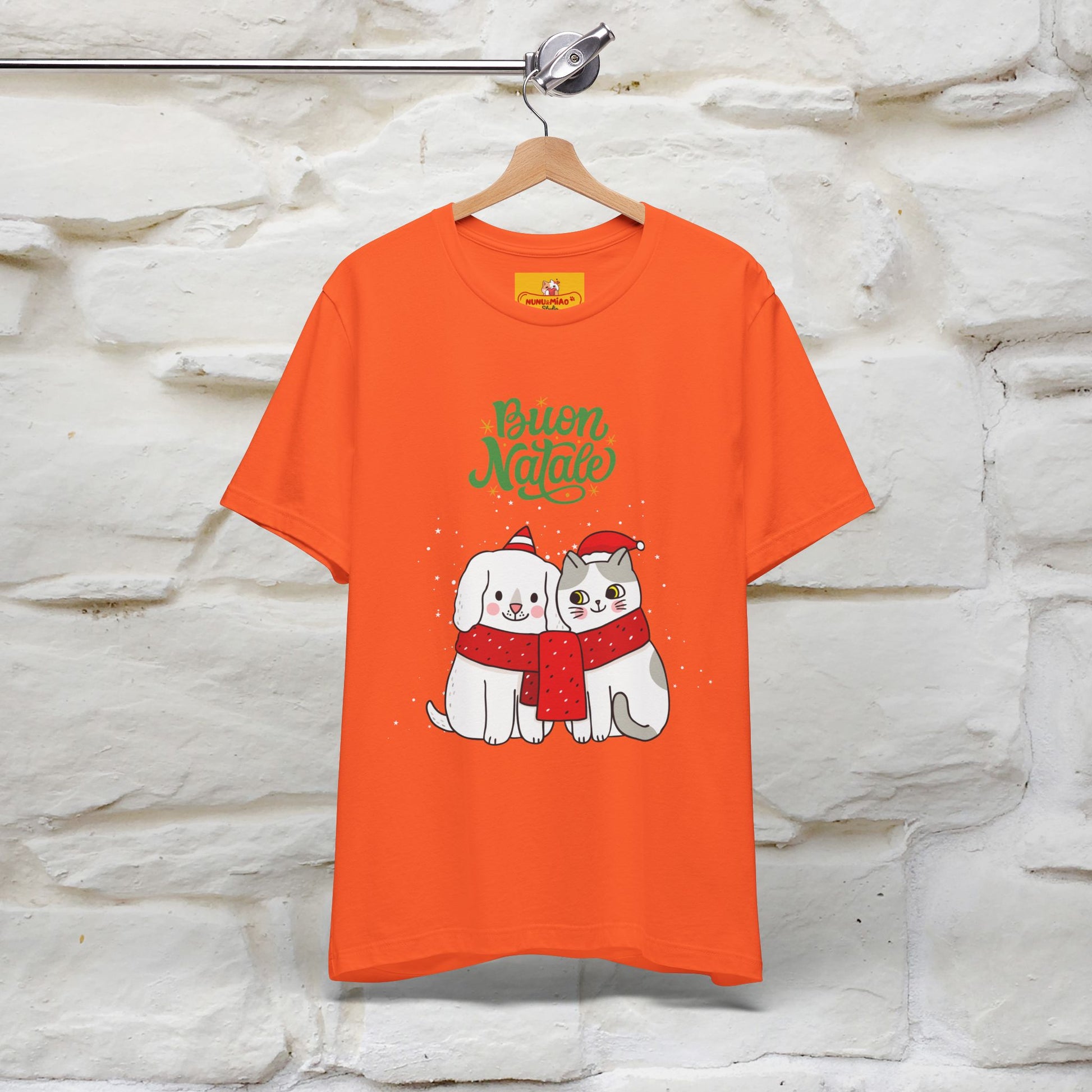 ''Buon Natale Cat and Dog'' Christmas T-shirt  | Nunu&Miao Studio - Nunu&Miao Studio