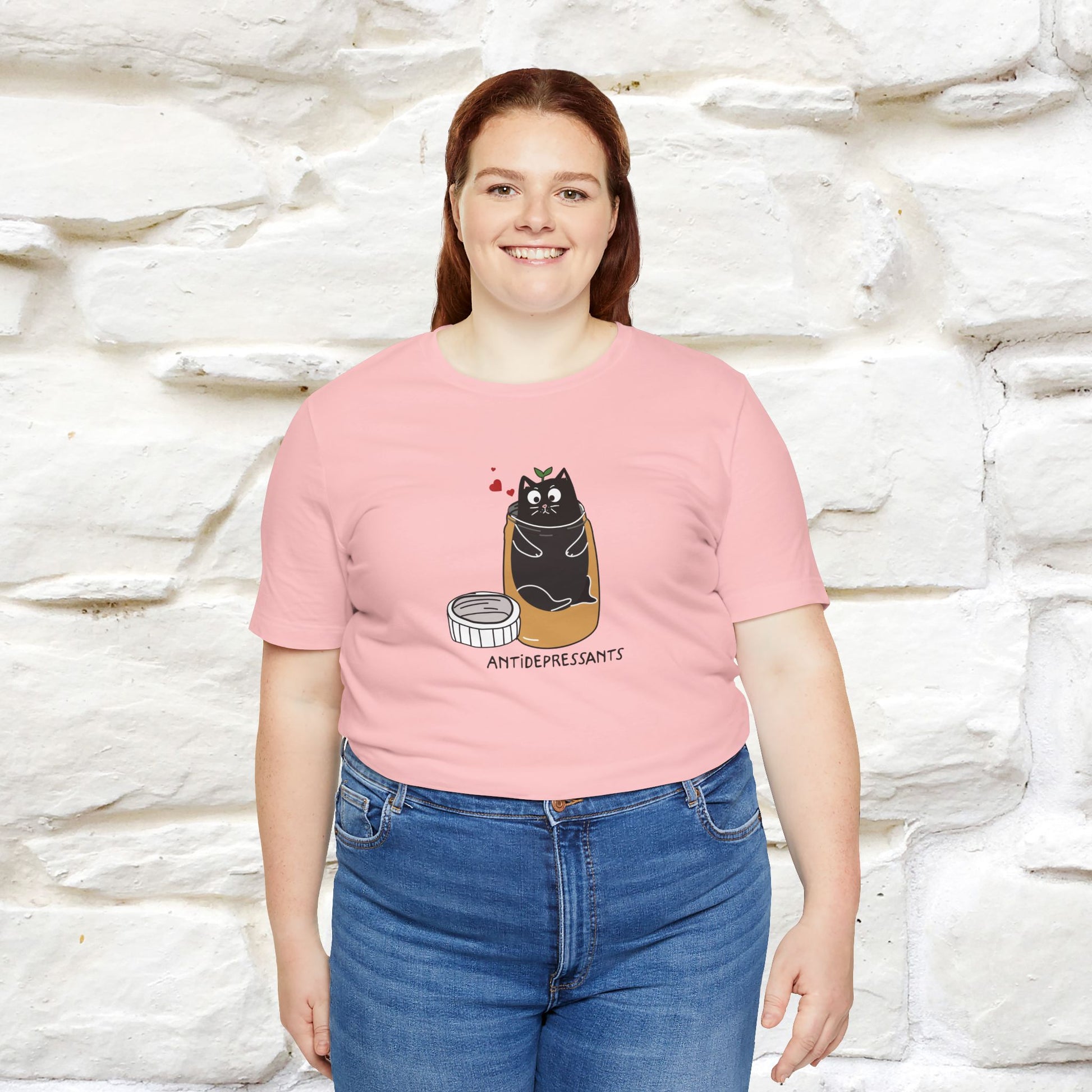 "Antidepressants" Cat T-Shirt | Front & Back Design | Nunu&Miao Studio - Nunu&Miao Studio