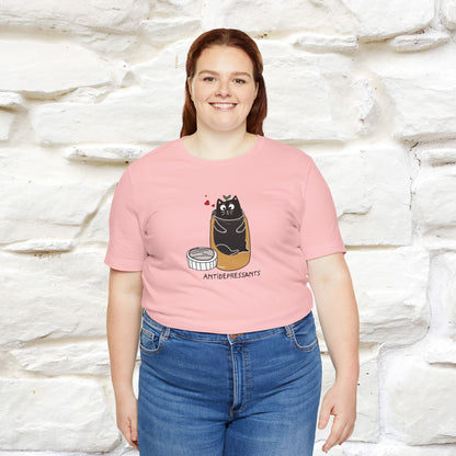 "Antidepressants" Cat T-Shirt | Front & Back Design | Nunu&Miao Studio - Nunu&Miao Studio