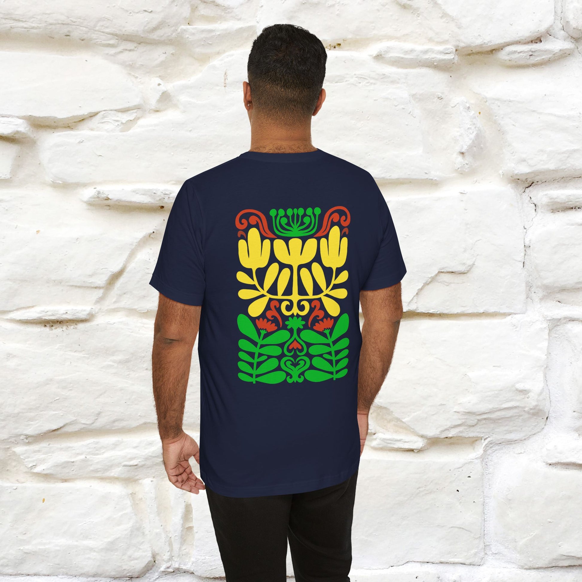 ''Floral Abstract'' Cat T-Shirt Front and Back Design | Nunu&Miao Studio - Nunu&Miao Studio