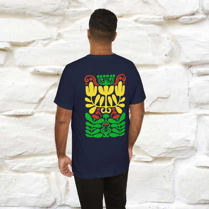 ''Floral Abstract'' Cat T-Shirt Front and Back Design | Nunu&Miao Studio - Nunu&Miao Studio