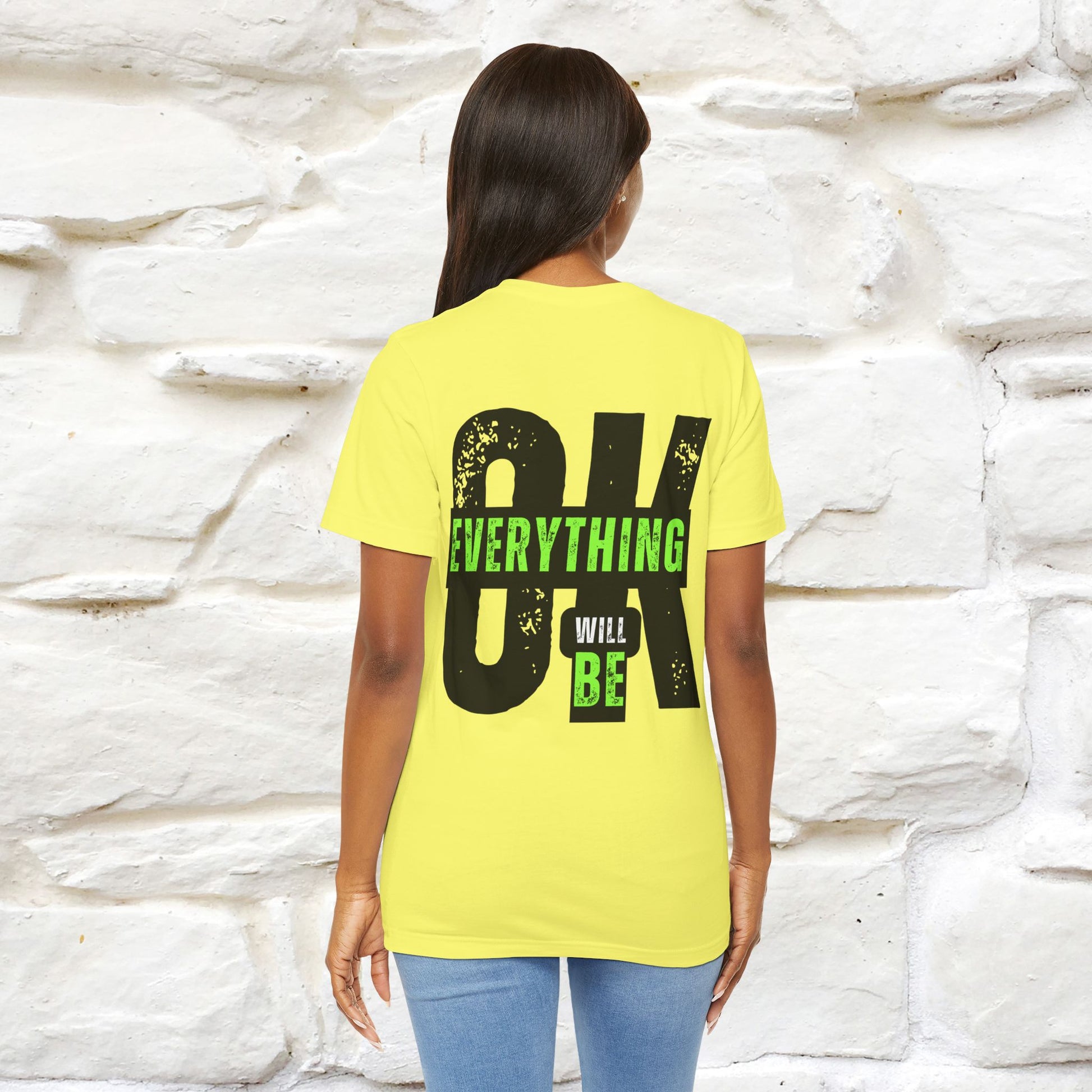 ''Everything Will Be Ok '' Cat T-Shirt Front and Back Design | Nunu&Miao Studio - Nunu&Miao Studio
