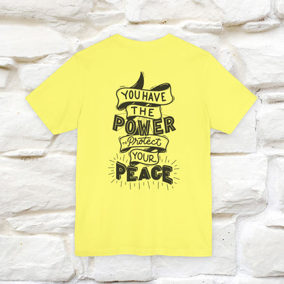 "You Have the Power to Protect Your Peace" Cat T-Shirt| Front & Back Design | Nunu&Miao Studio - Nunu&Miao Studio