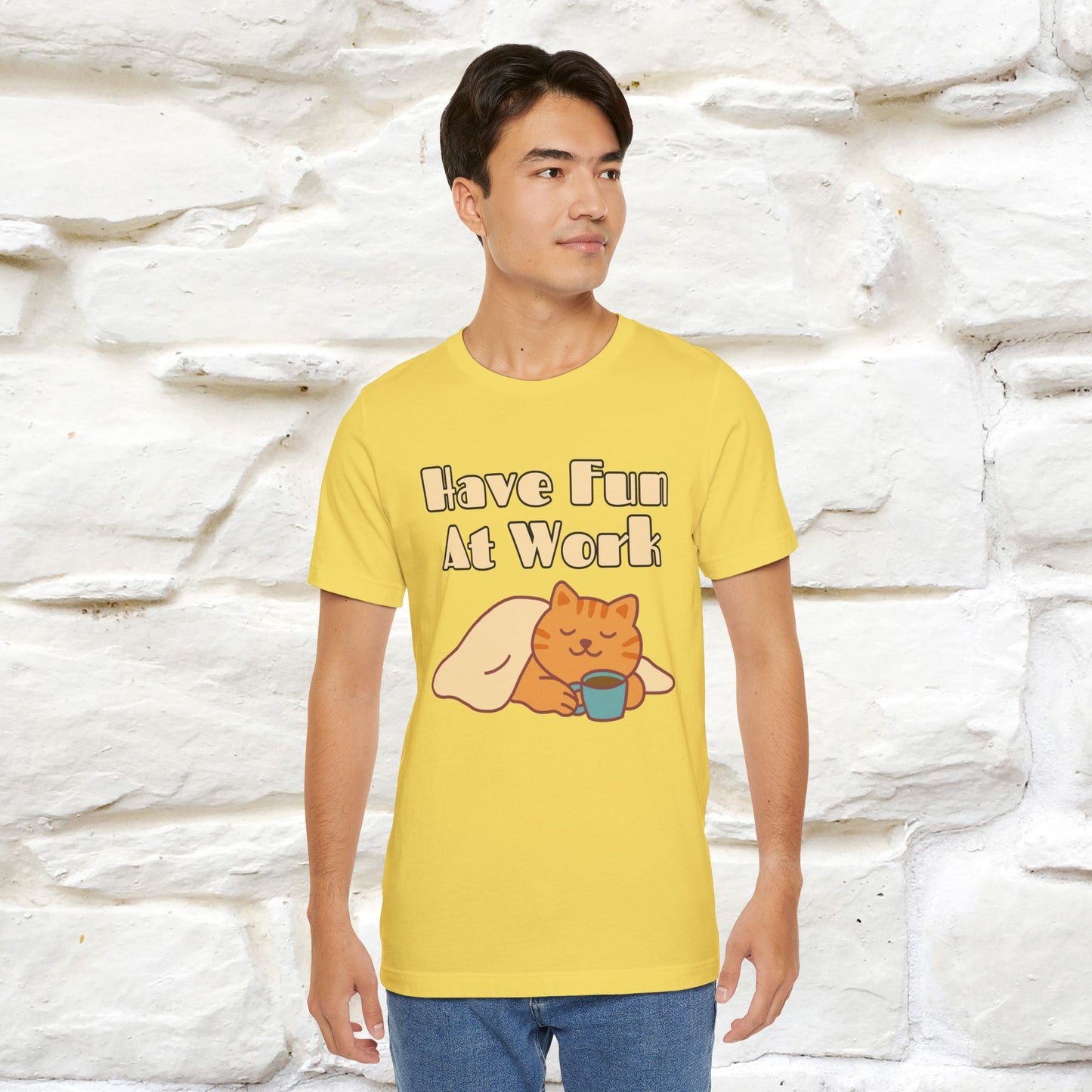 "Have Fun At Work" Cat T-shirt |Nunu&Miao Studio - Nunu&Miao Studio