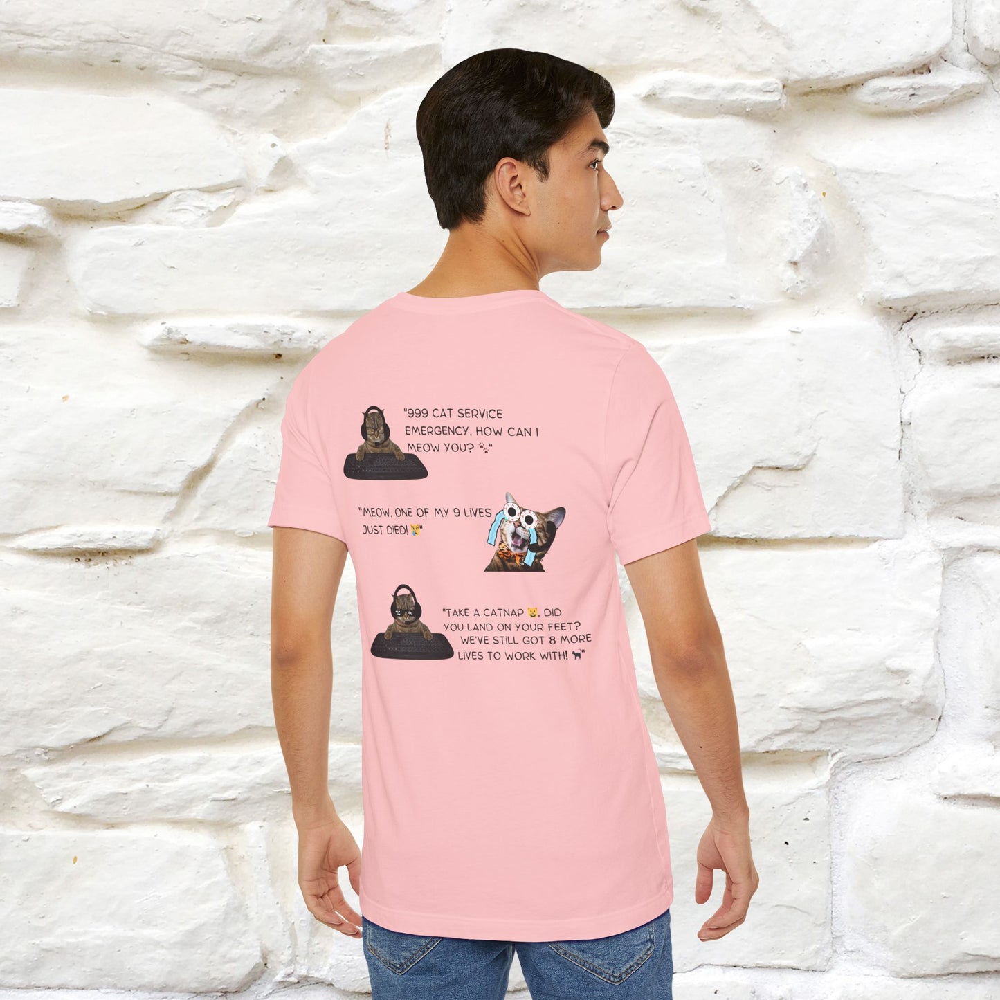 ''911 Emergency'' | Front & Back Design | Cat T-Shirt | Nunu&Miao Studio - Nunu&Miao Studio