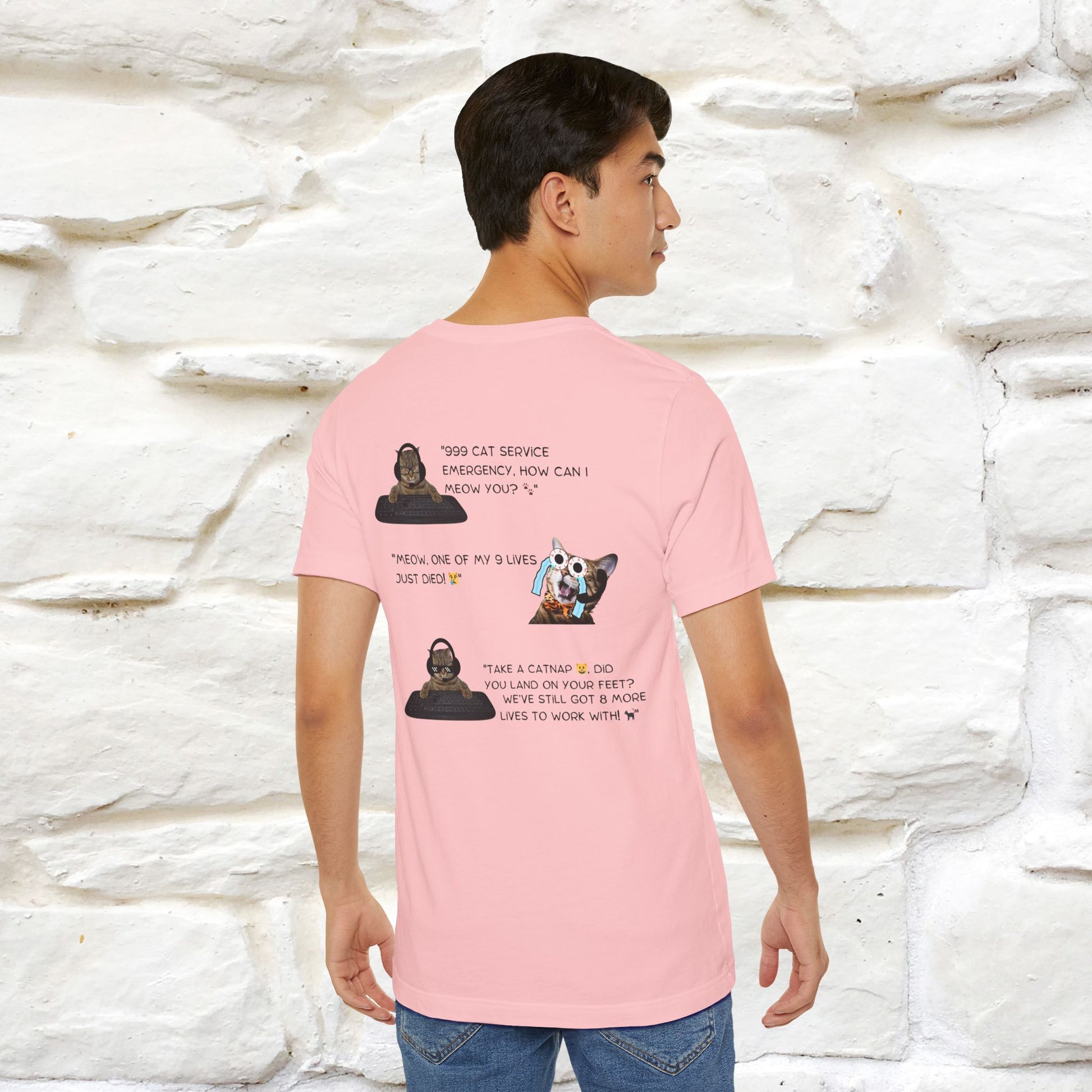 ''911 Emergency'' | Front & Back Design | Cat T-Shirt | Nunu&Miao Studio - Nunu&Miao Studio