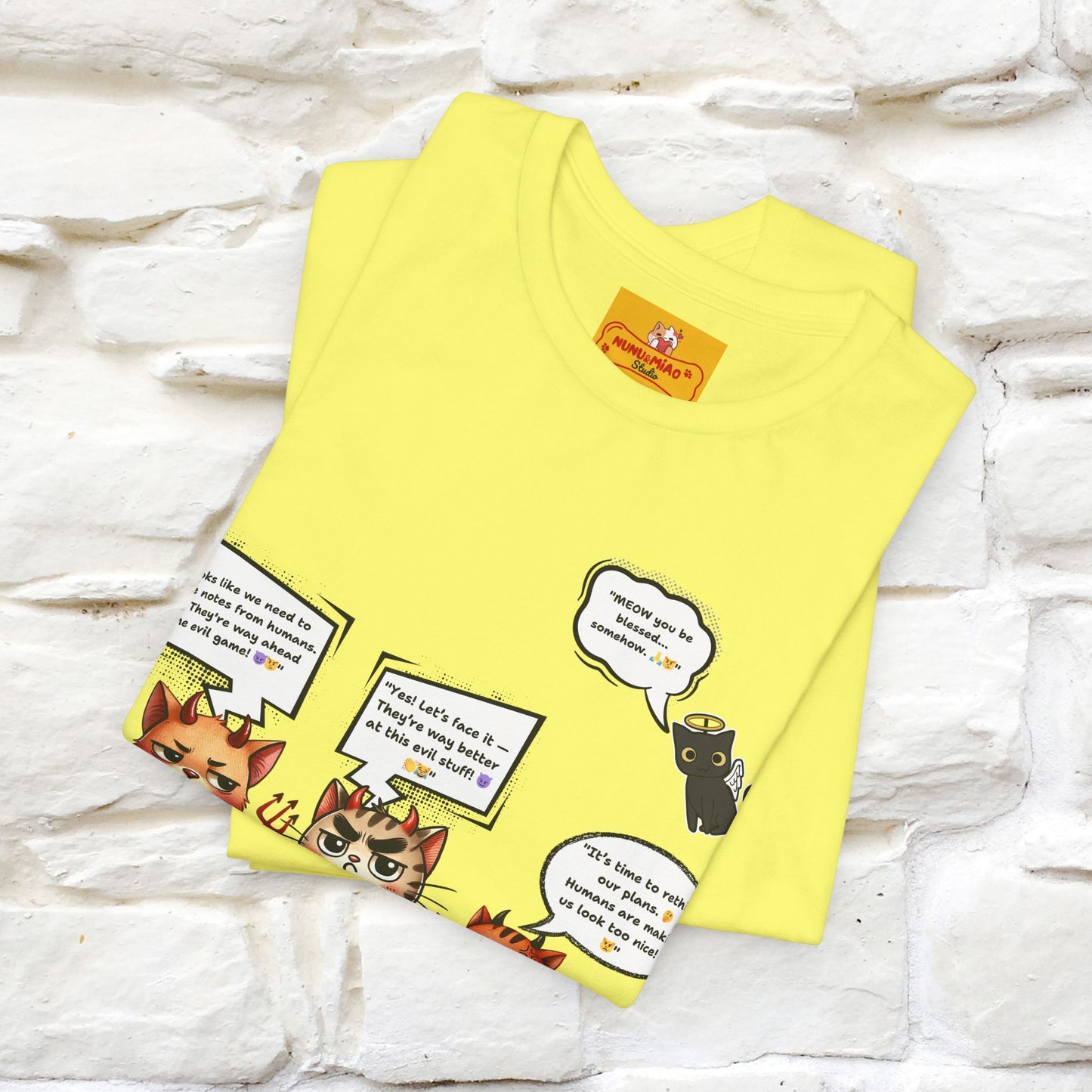 "Humans Are Way Ahead In The Evil Game! 😈😼" Cat  T-shirt |Nunu&Miao Studio - Nunu&Miao Studio