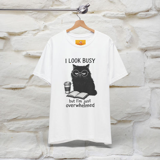 "I Look Busy But I'm Just Overwhelmed" |Cat T-Shirt | Nunu&Miao Studio - Nunu&Miao Studio