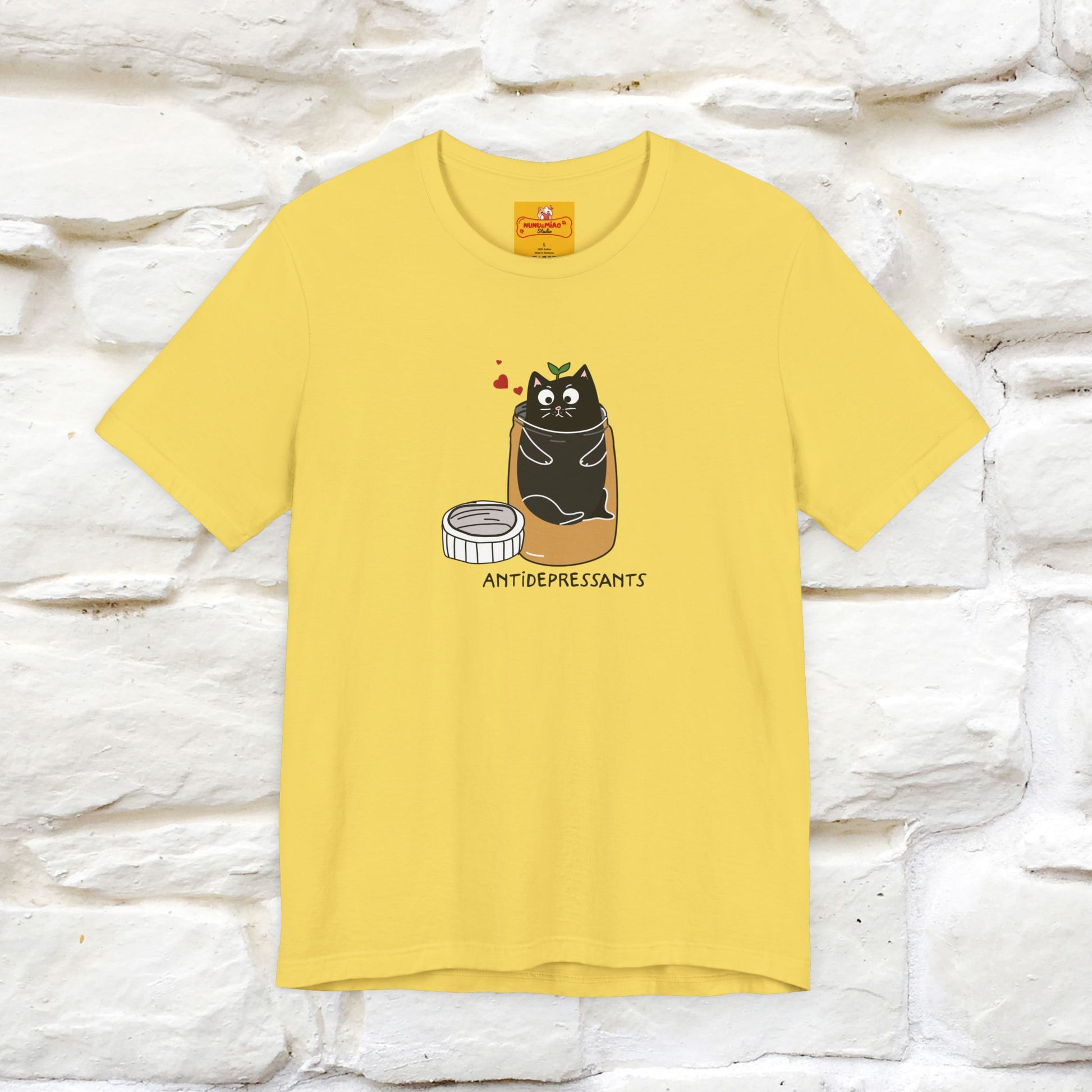 "Antidepressants" Cat T-Shirt | Front & Back Design | Nunu&Miao Studio - Nunu&Miao Studio
