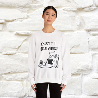 ''Enjoy the Little Things'' | Cute Cat Sweatshirt | Nunu&Miao Studio